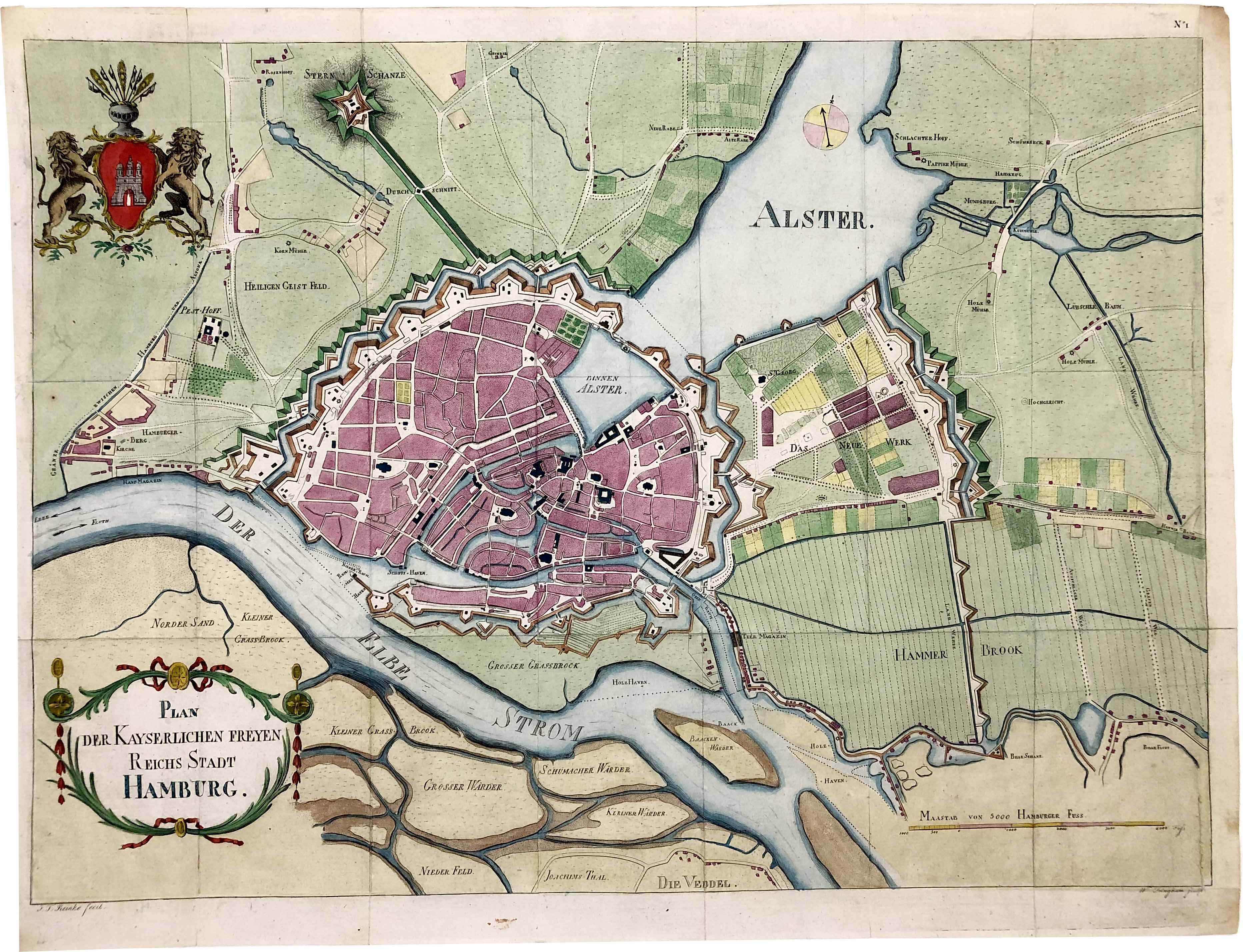 Hamburg im Jahr 1787 von Johann Theodor Reinke