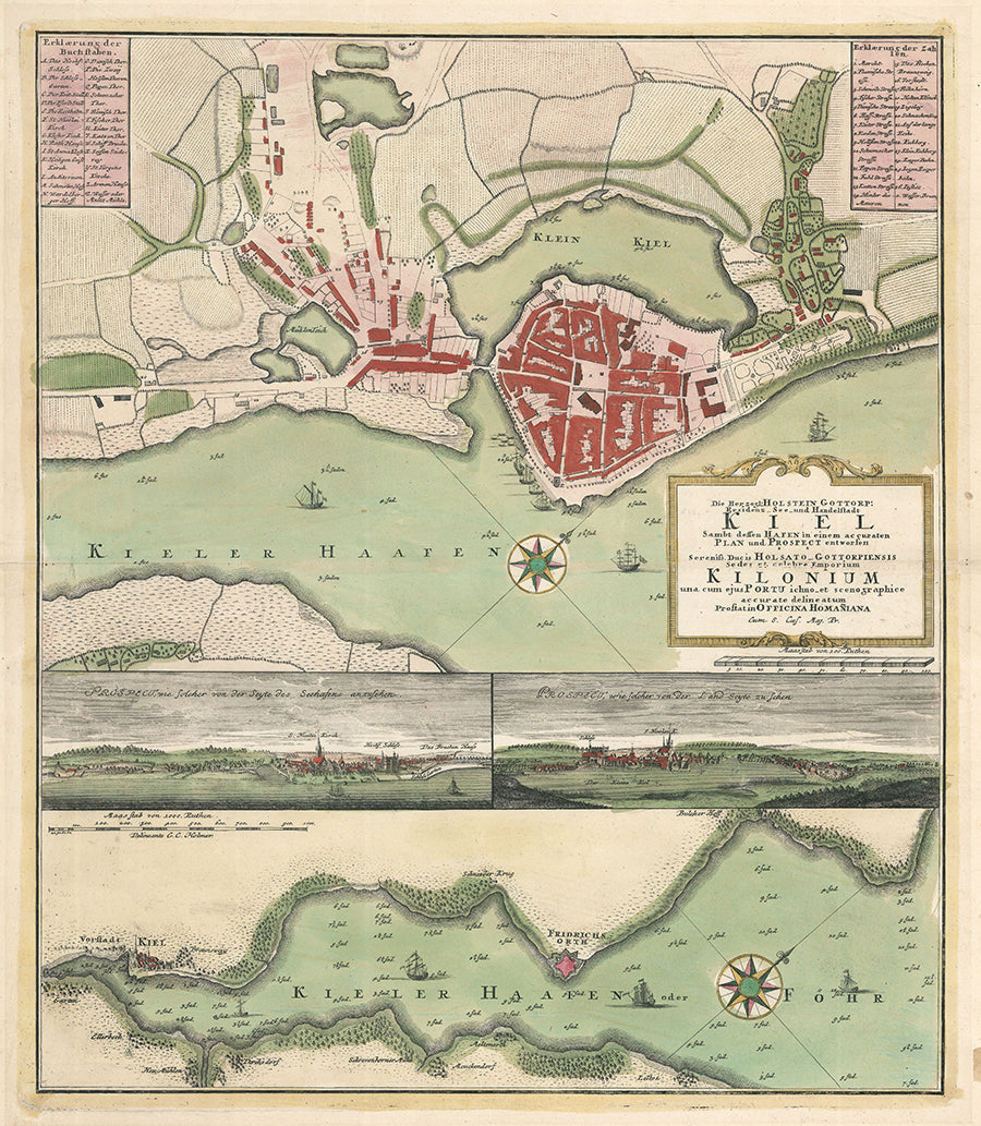 Kieler Förde im Jahr 1735 von Johann Baptist Homann