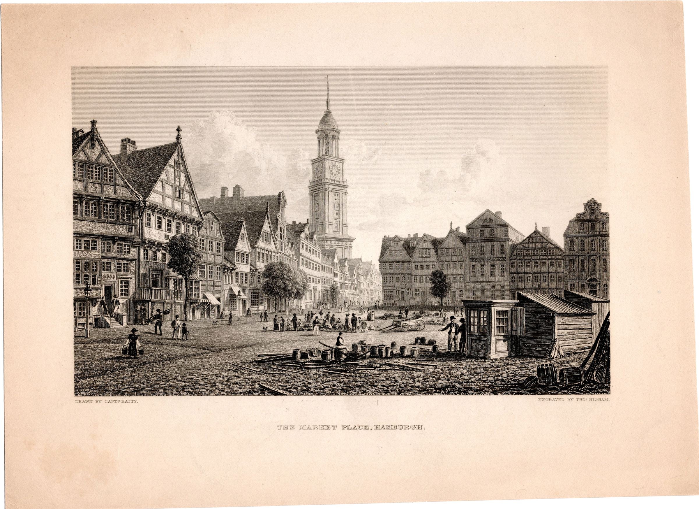 Hamburger  Neumarkt um das Jahr 1870 von Robert Batty