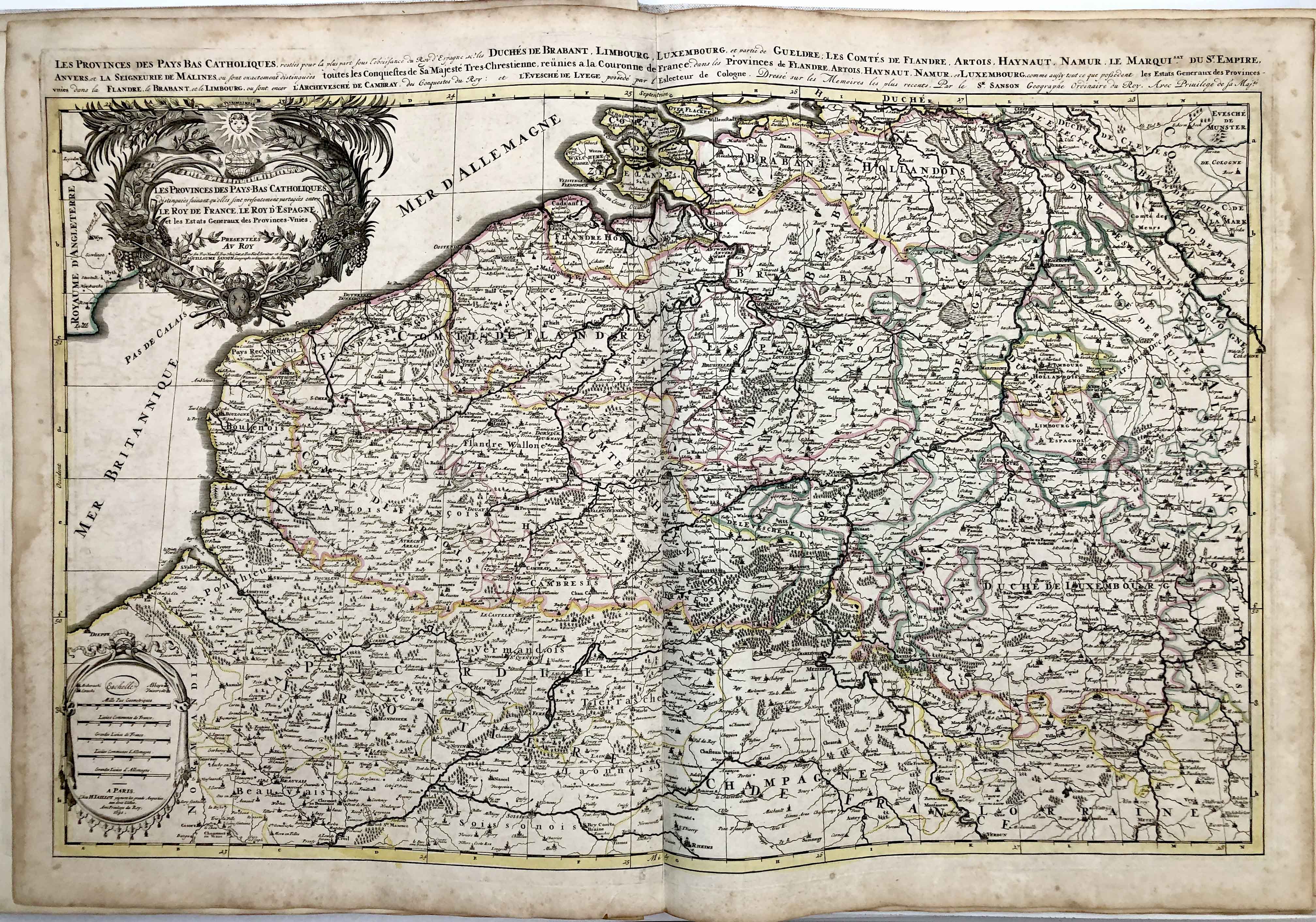 Frankreich & Niederland im Jahr 1691 von Alexis- Hubert Jaillot