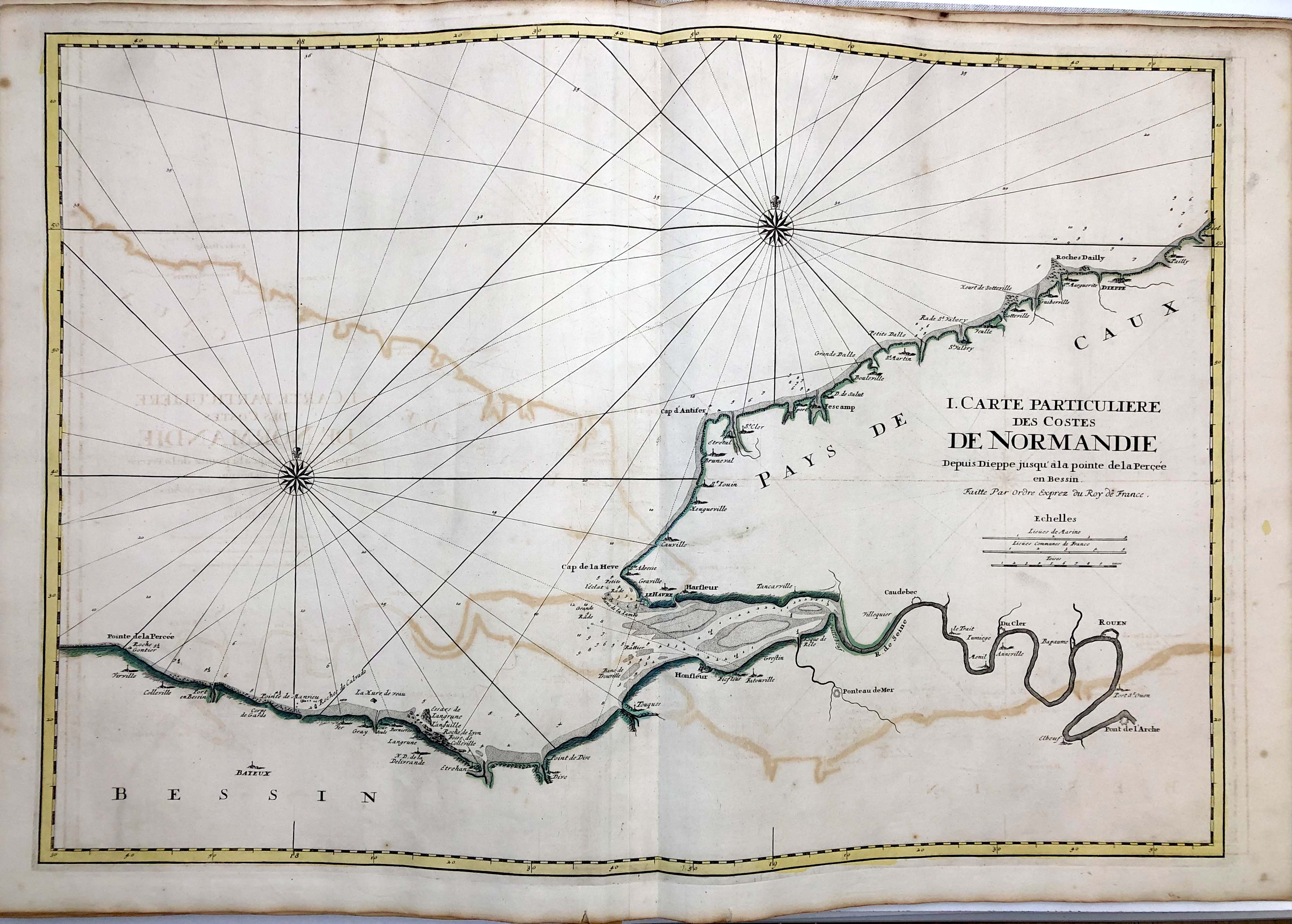 Seekarte der Normandie im Jahr 1693 von Alexis-Hubert Jaillot & Pierre Mortier