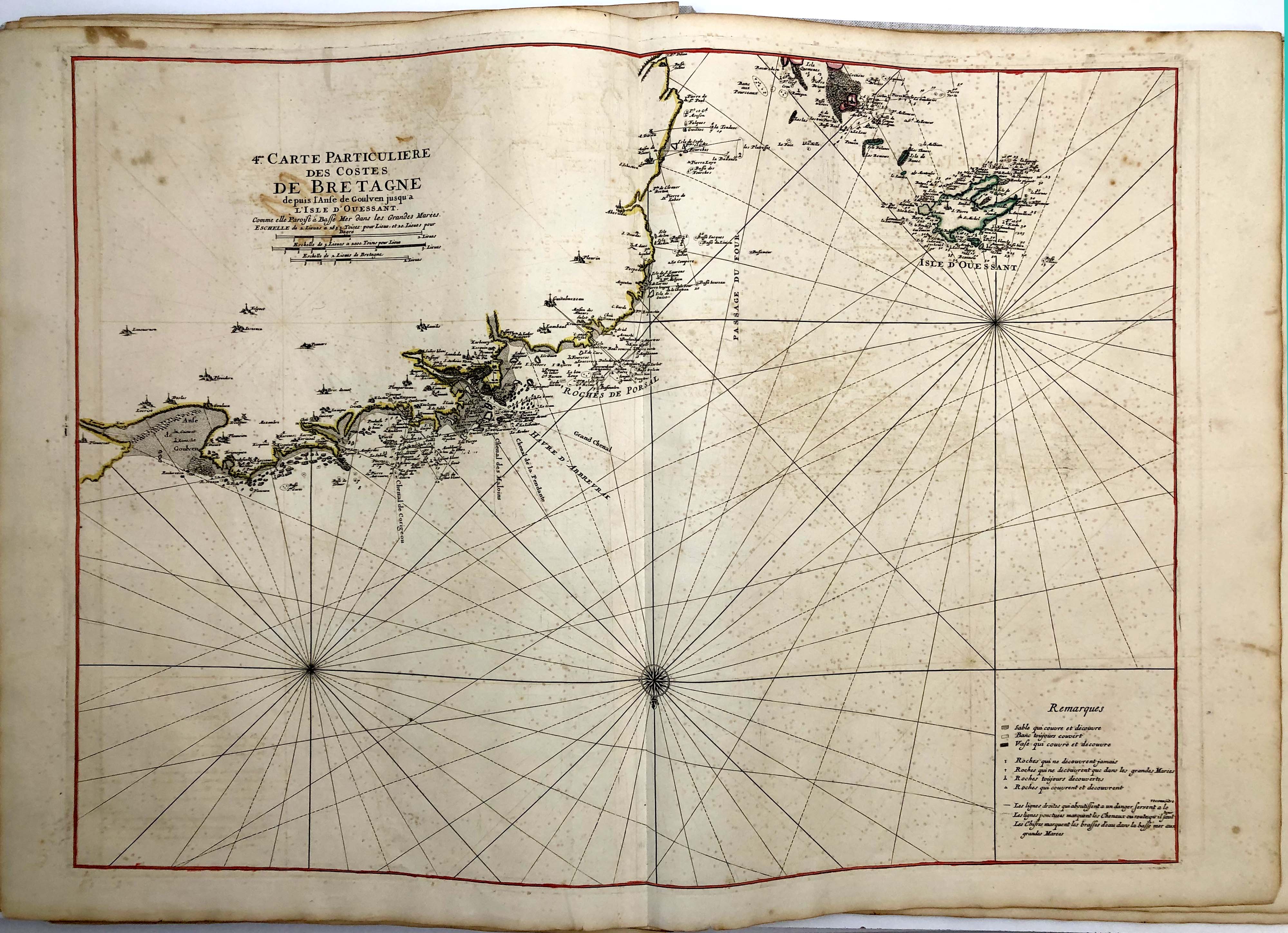 Seekarte der französischen Westküste im Jahr 1693 von Alexis-Hubert Jaillot & Pierre Mortier