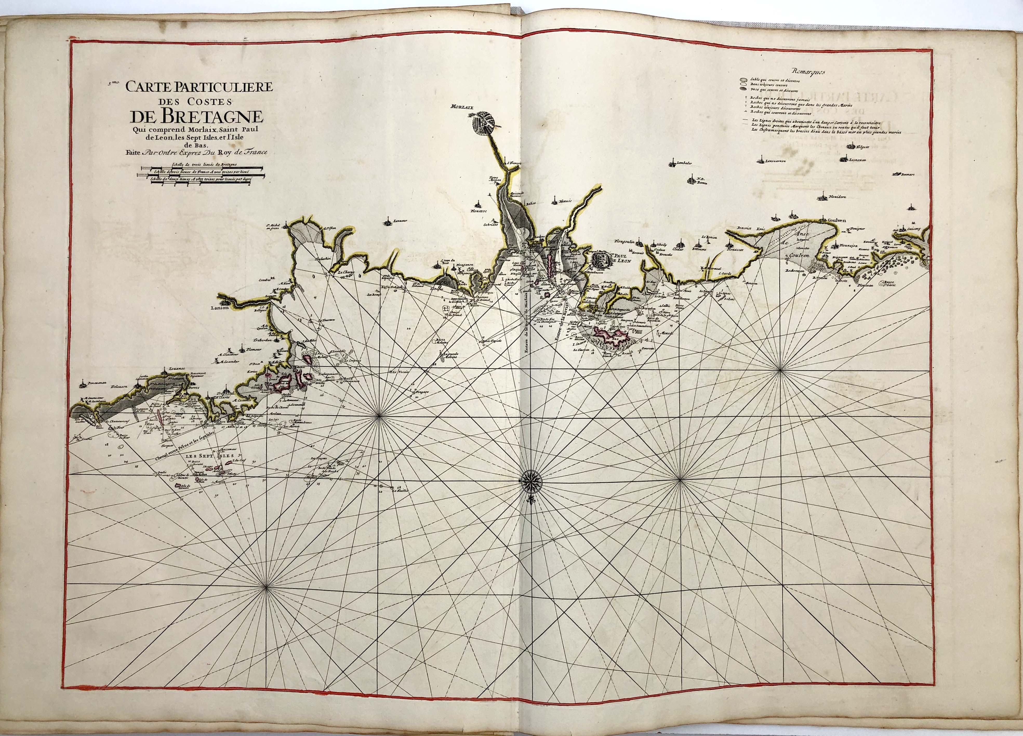 Seekarte der Atlantikküste Frankreichs im Jahr 1693 von Alexis-Hubert Jaillot & Pierre Mortier