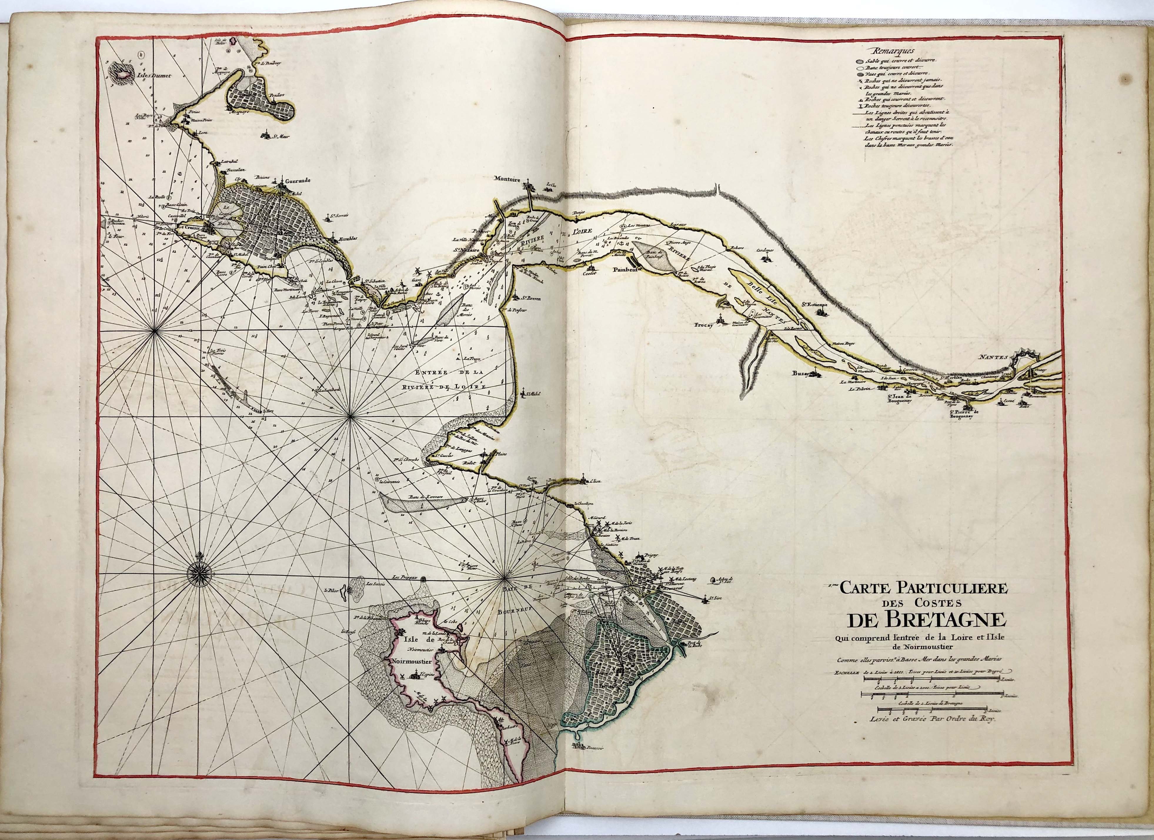 Seekarte der Westküste Frankreichs im Jahr 1693 von Alexis-Hubert Jaillot & Pierre Mortier