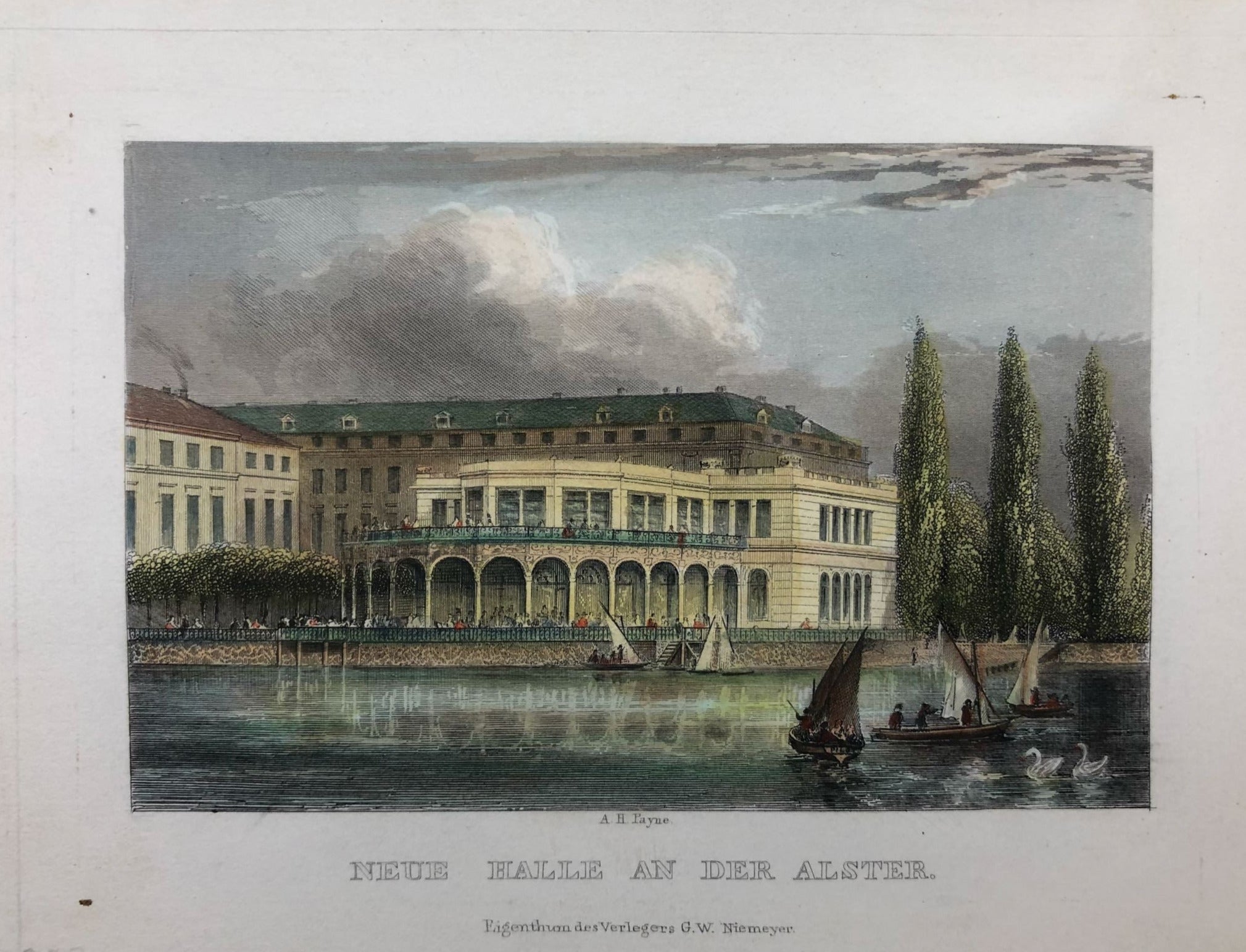 Ansicht von der Hamburger Alster um das Jahr 1850