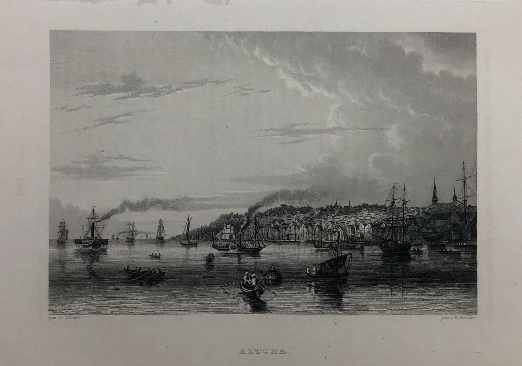 Ansicht von Hamburg Altona im Jahr 1841 von Johann Heinrich Sander