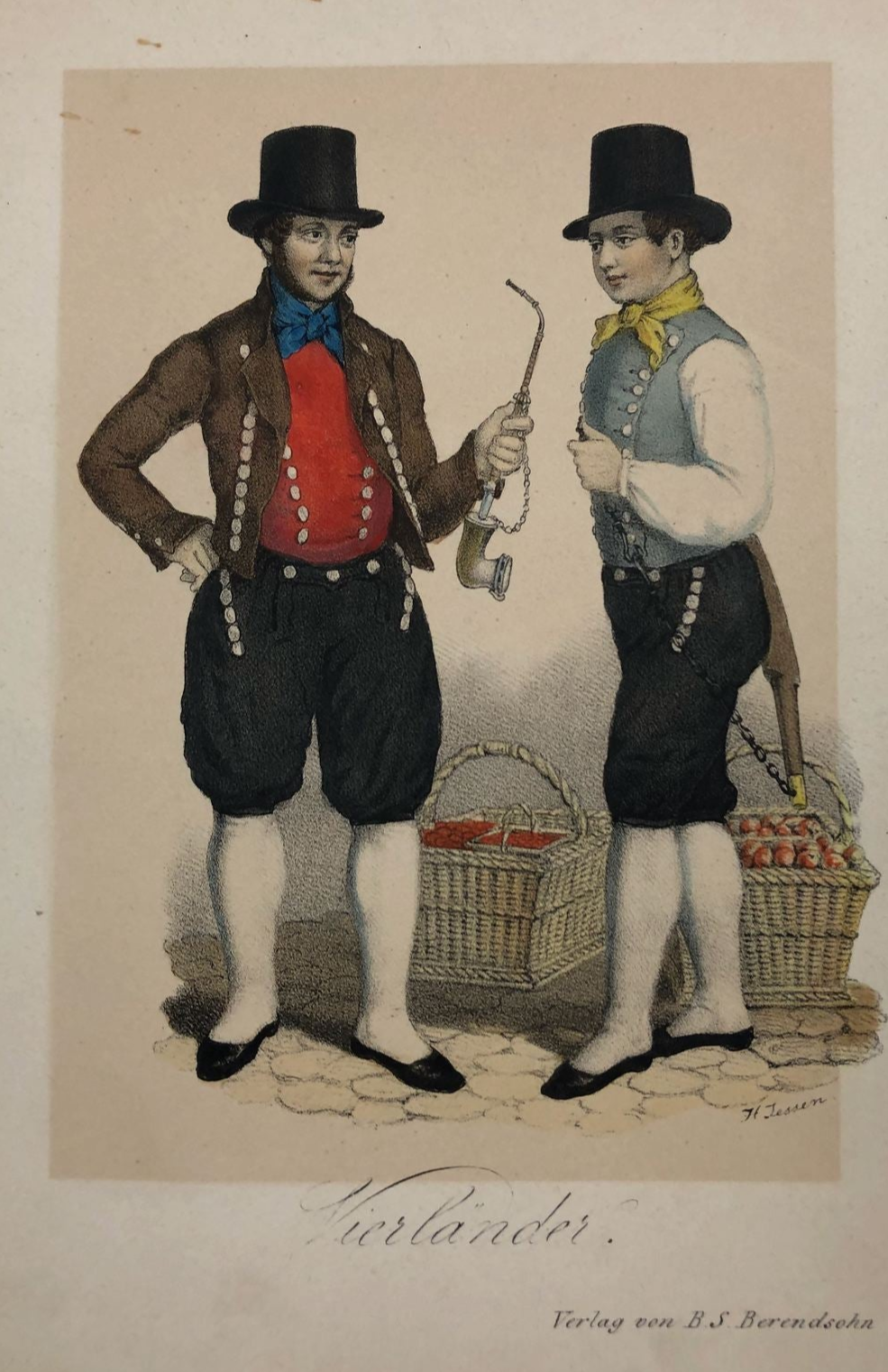 Doppelbildnis von zwei Männern aus den Vierlanden um das Jahr 1847