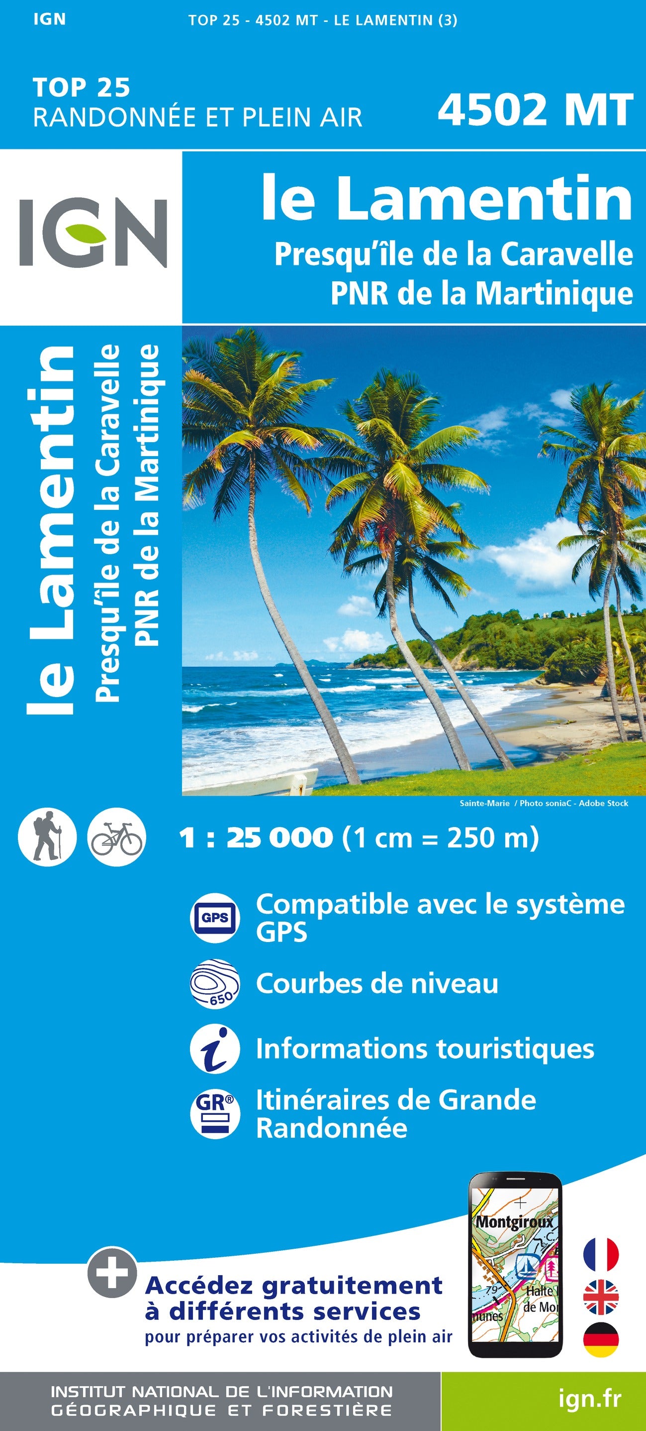 4502 MT Le Lamentin / Presqu''île Caravelle / Martinique 1:25.000 Wanderkarte IGN