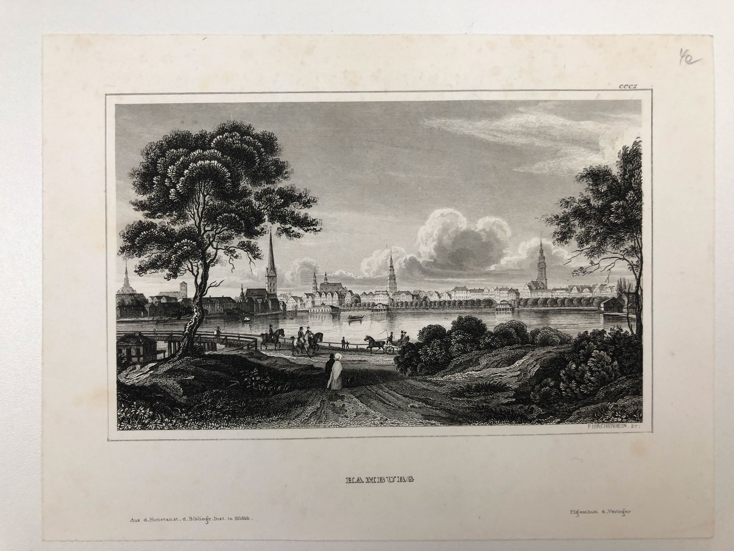 Hamburg Alster im Jahr 1840 Friedrich Hirchenhein
