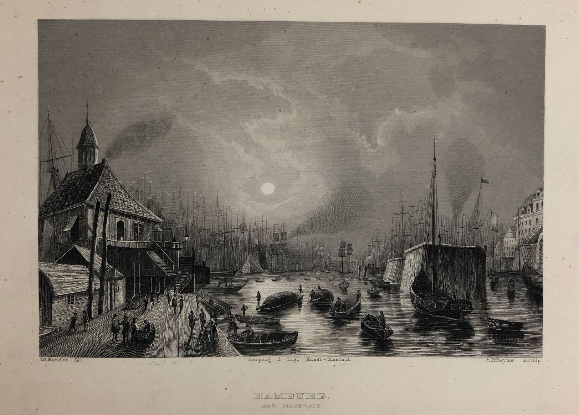 Hamburger Hafen im Jahr 1842