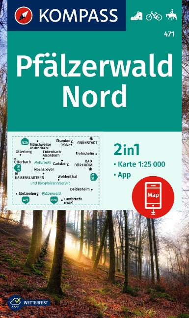 471 Pfälzerwald Nord 1:25.000 - Kompass Karten