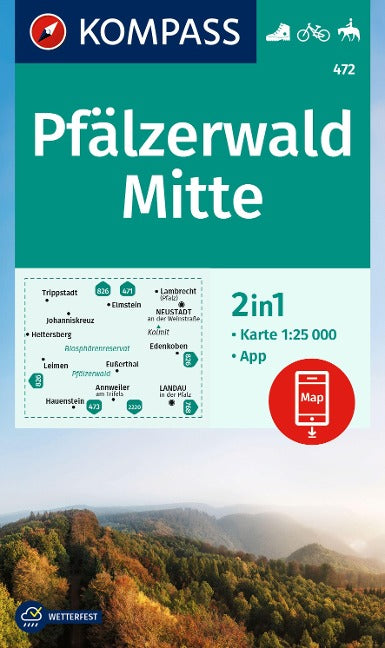 472 Pfälzerwald Mitte 1:25.000 - Kompass Karten