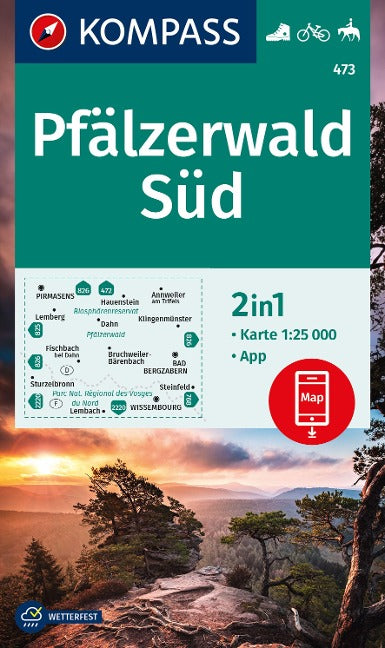 473 Pfälzerwald Süd 1:25.000 - Kompass Karten