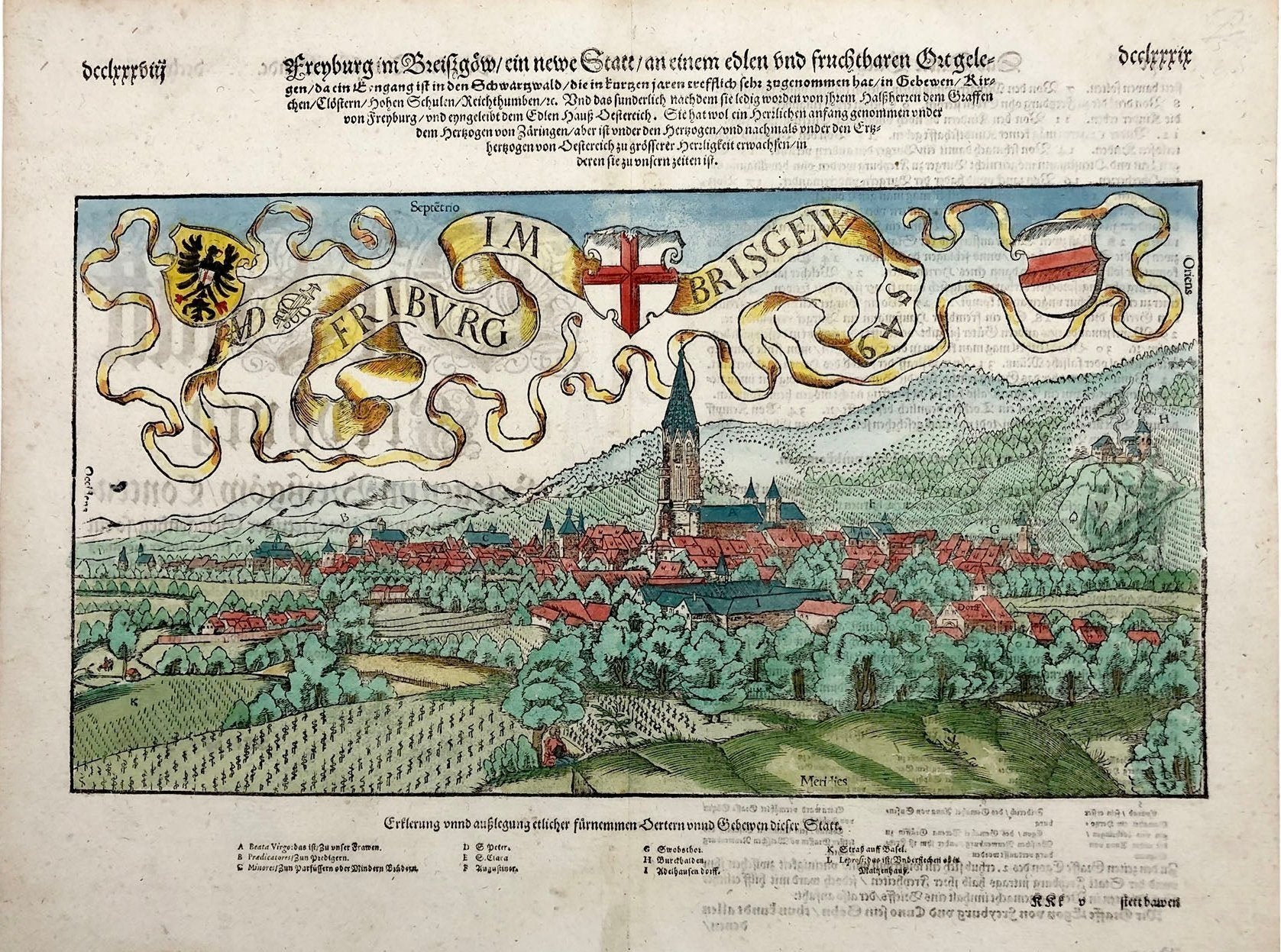 Süddeutschland im Jahr 1549 von Sebastian Münster