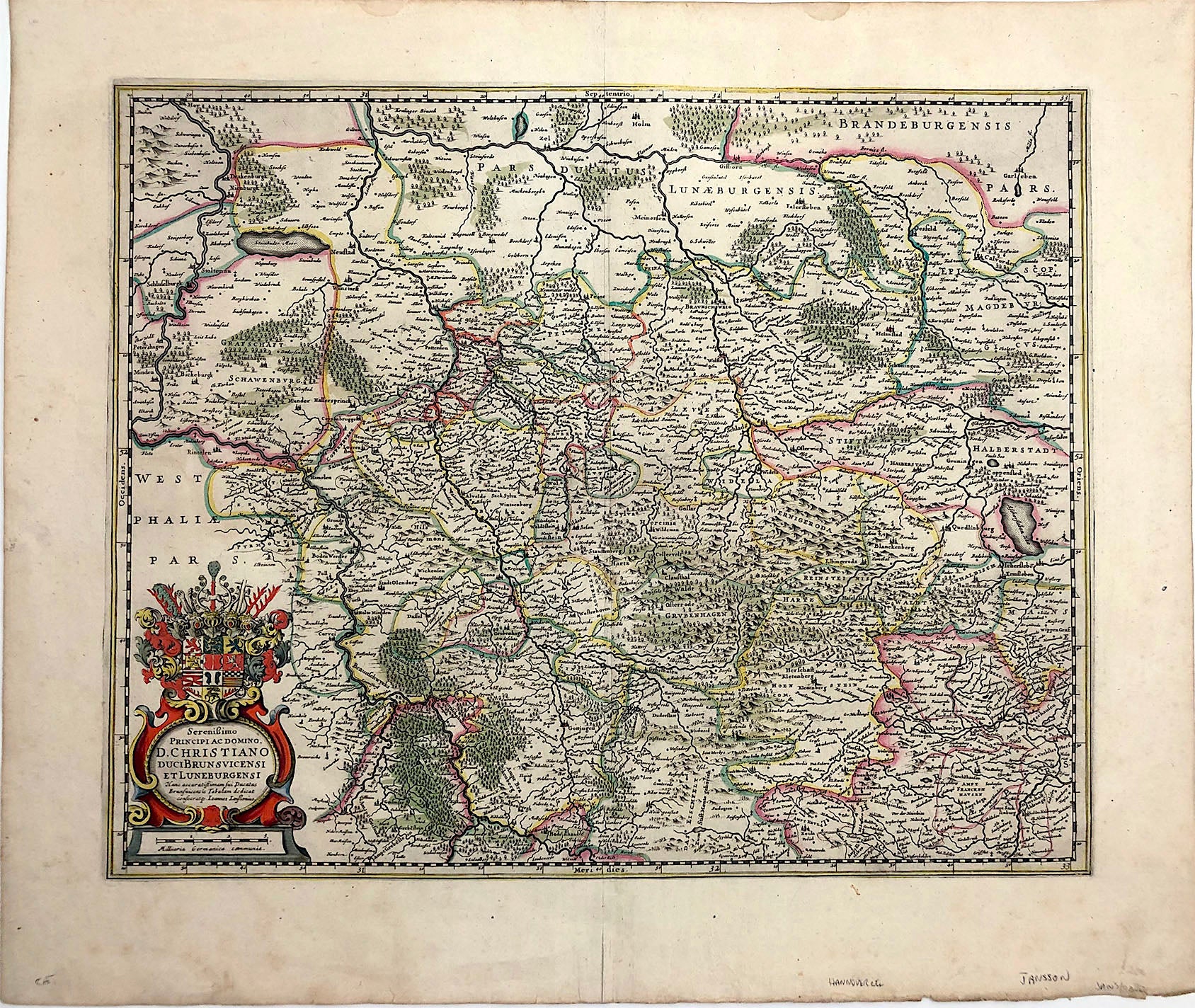 Niedersachsen um das Jahr 1650 von Johann Janssonius