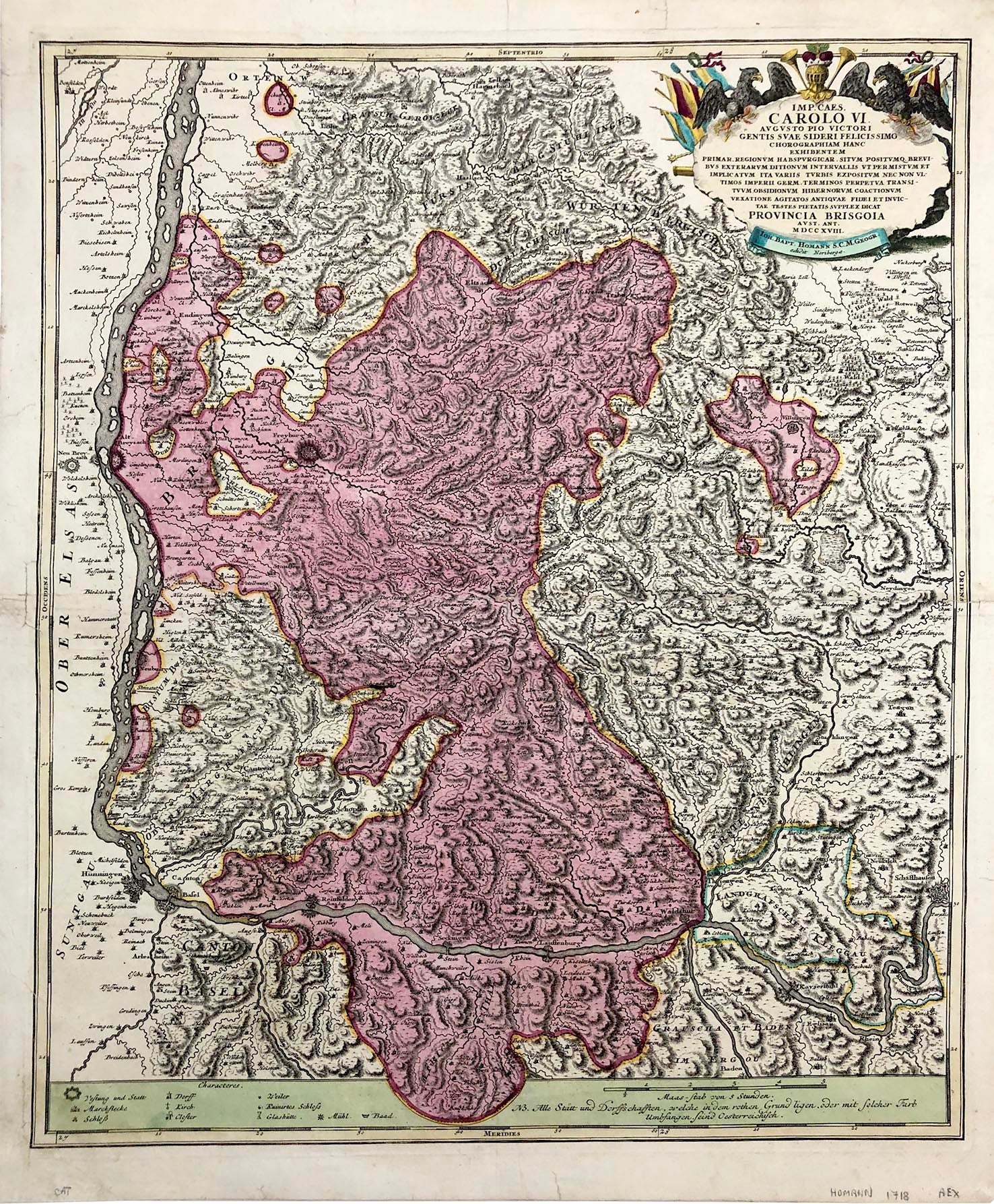 Süddeutschland im Jahr 1718 von Johann Baptist Homann