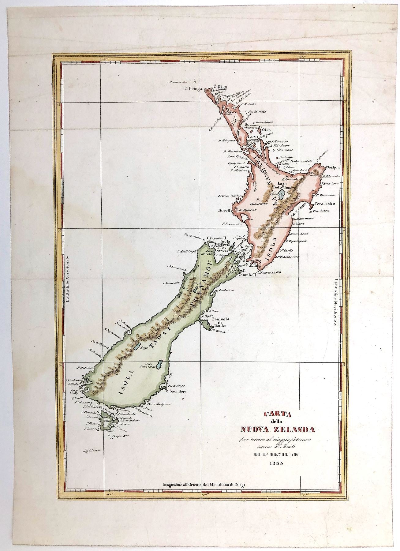 Neuseeland im Jahr 1835 von Jules Sébastian César Dumont d`Urville