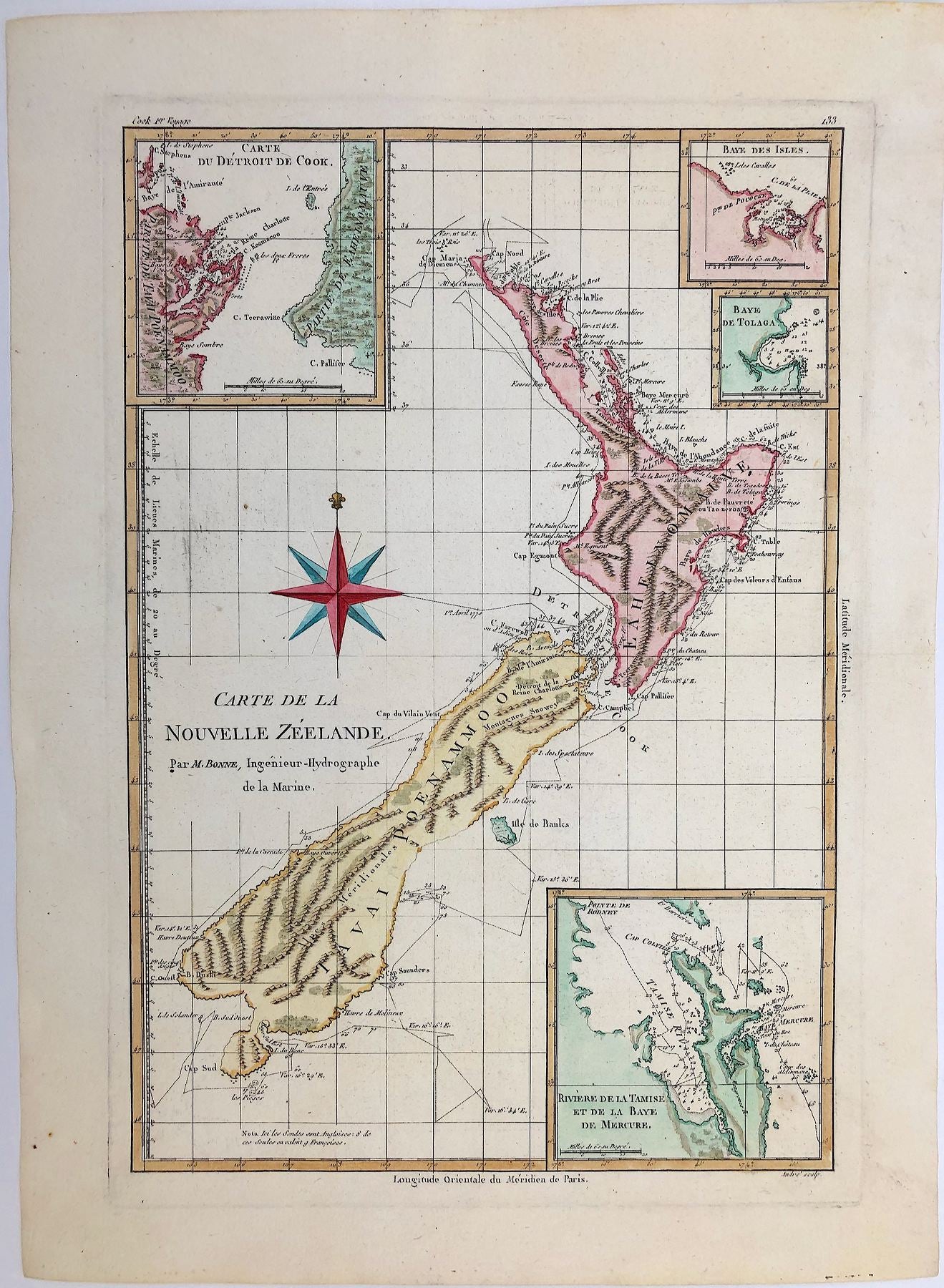 Neuseeland im Jahr 1778 von Rigobert Bonne