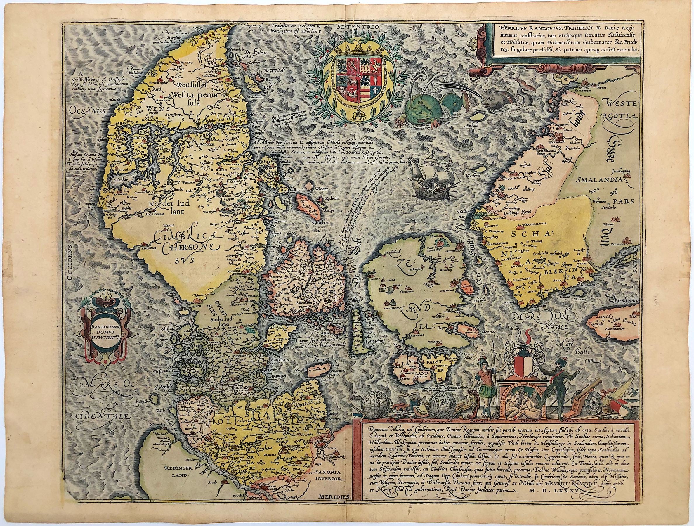 Skandinavien im Jahr 1585 von Frans Hogenberg & Georg Braun