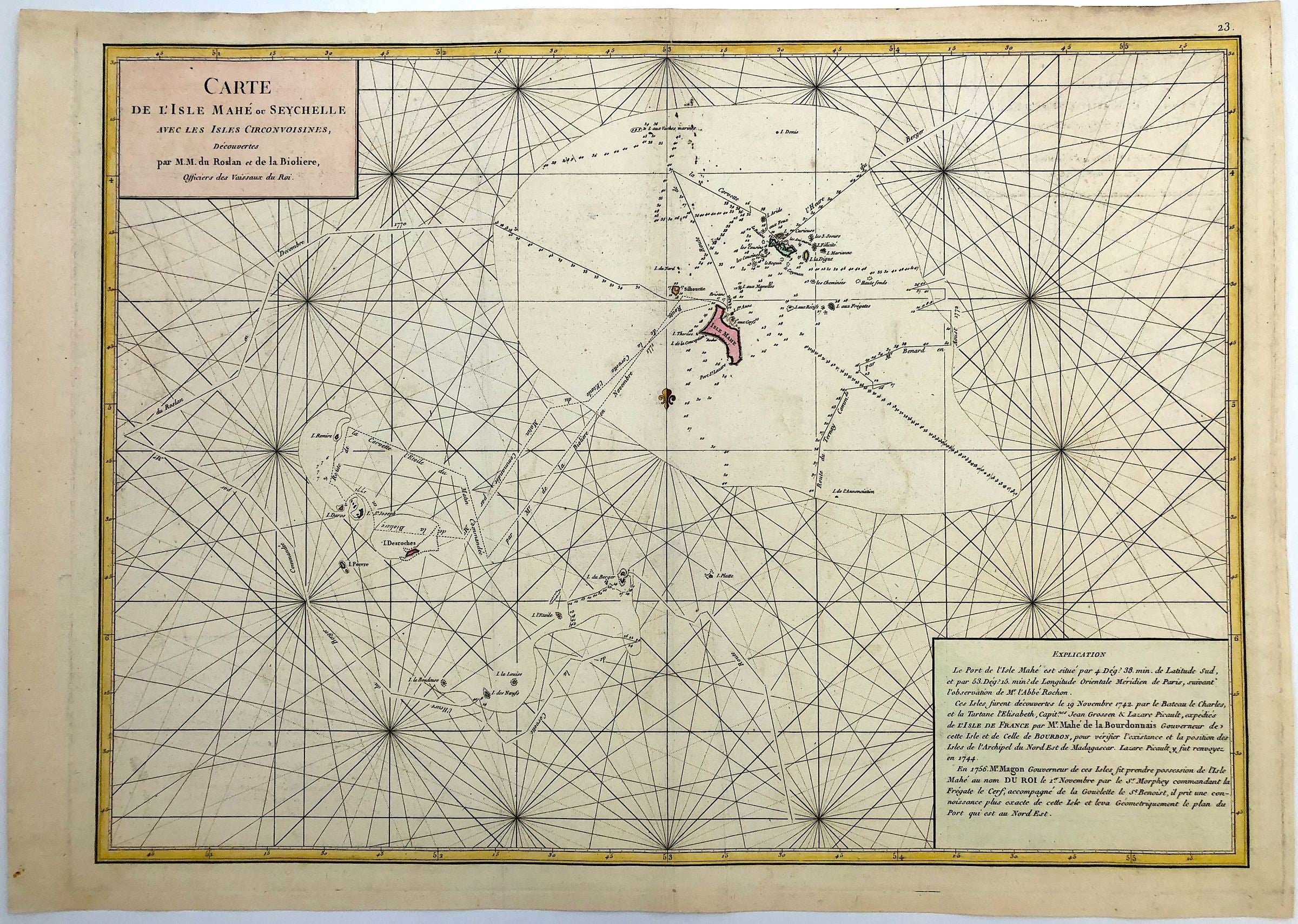 Seychellen im Jahr 1781 von Jean Baptiste Nicolas Denis D`Après de Manneviellette