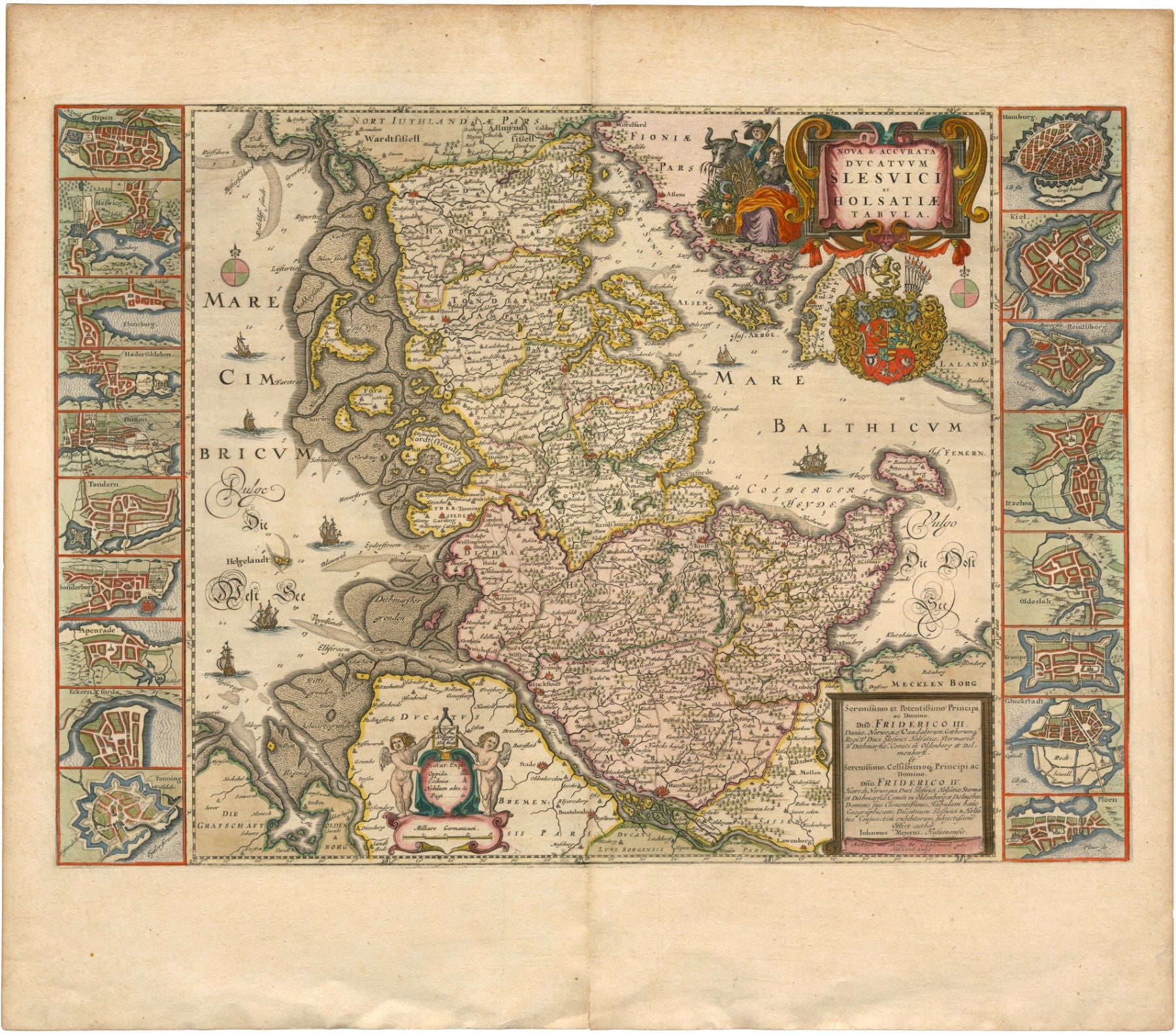 Schleswig Holstein um das Jahr 1665 von Johannes Mejer & Joan Blaeu