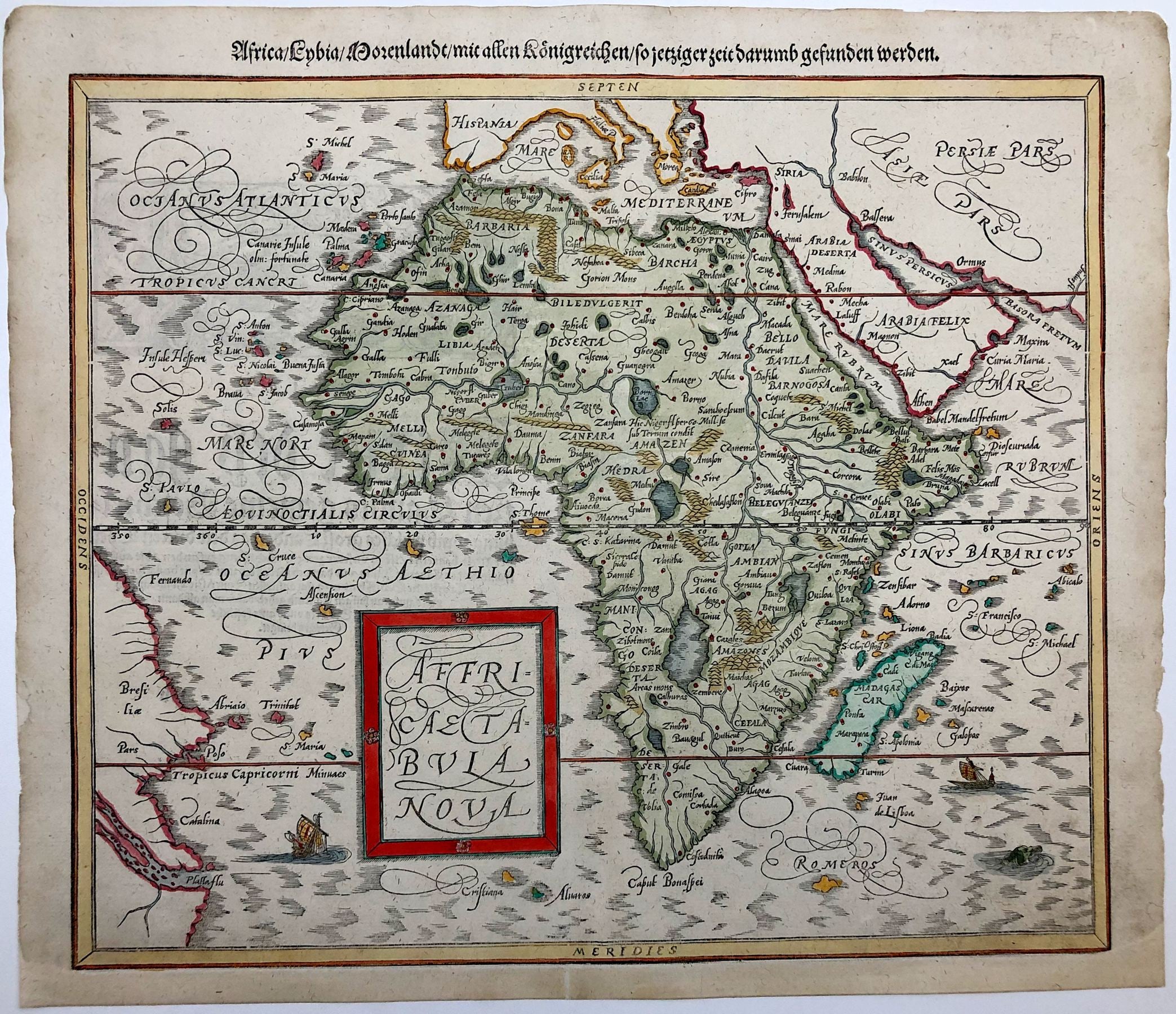 Afrika im Jahr 1598 von Sebastian Münster