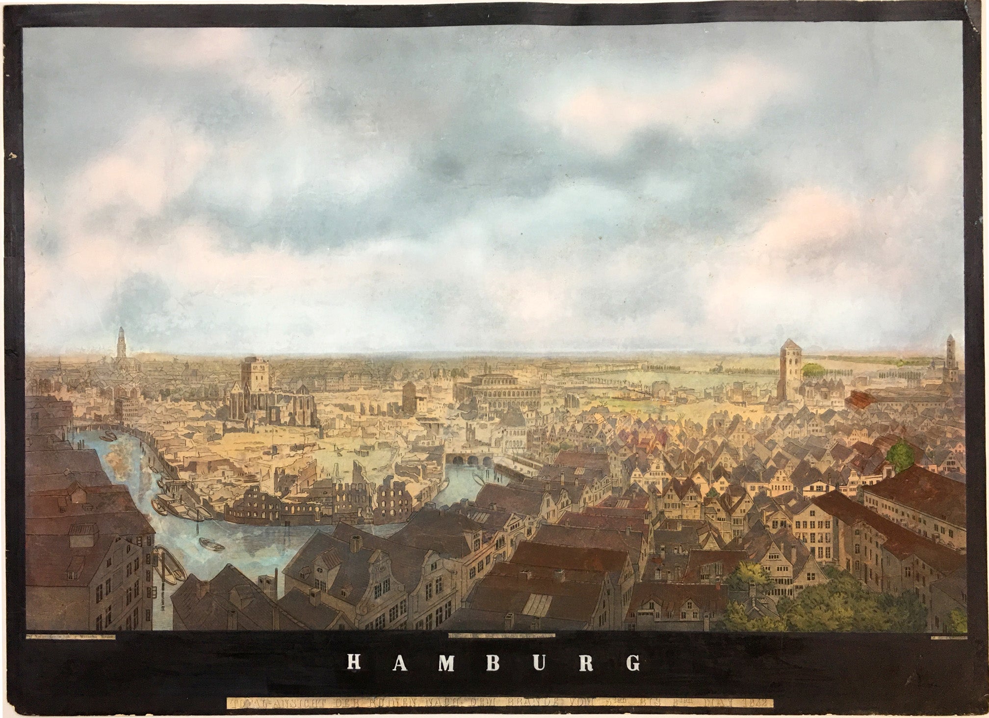 Hamburg im Jahr 1842 von Christian Ludwig Wilhelm Heuer