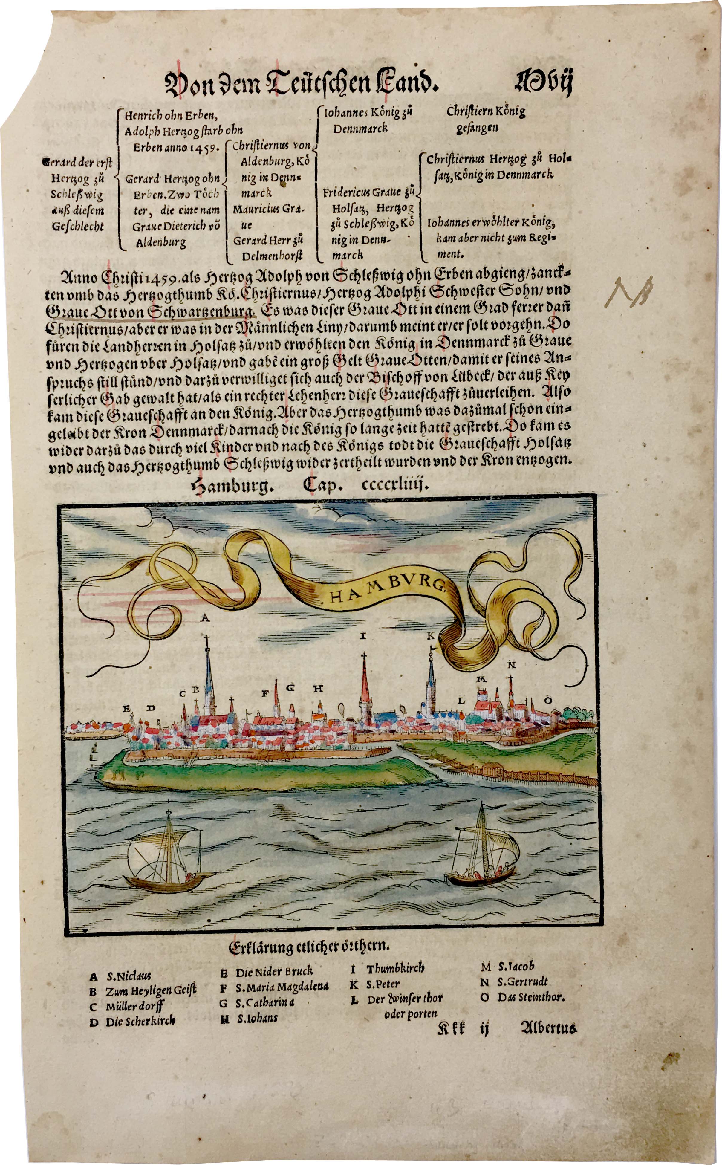 Hamburg in der Zeit um 1550 von Sebastian Münster