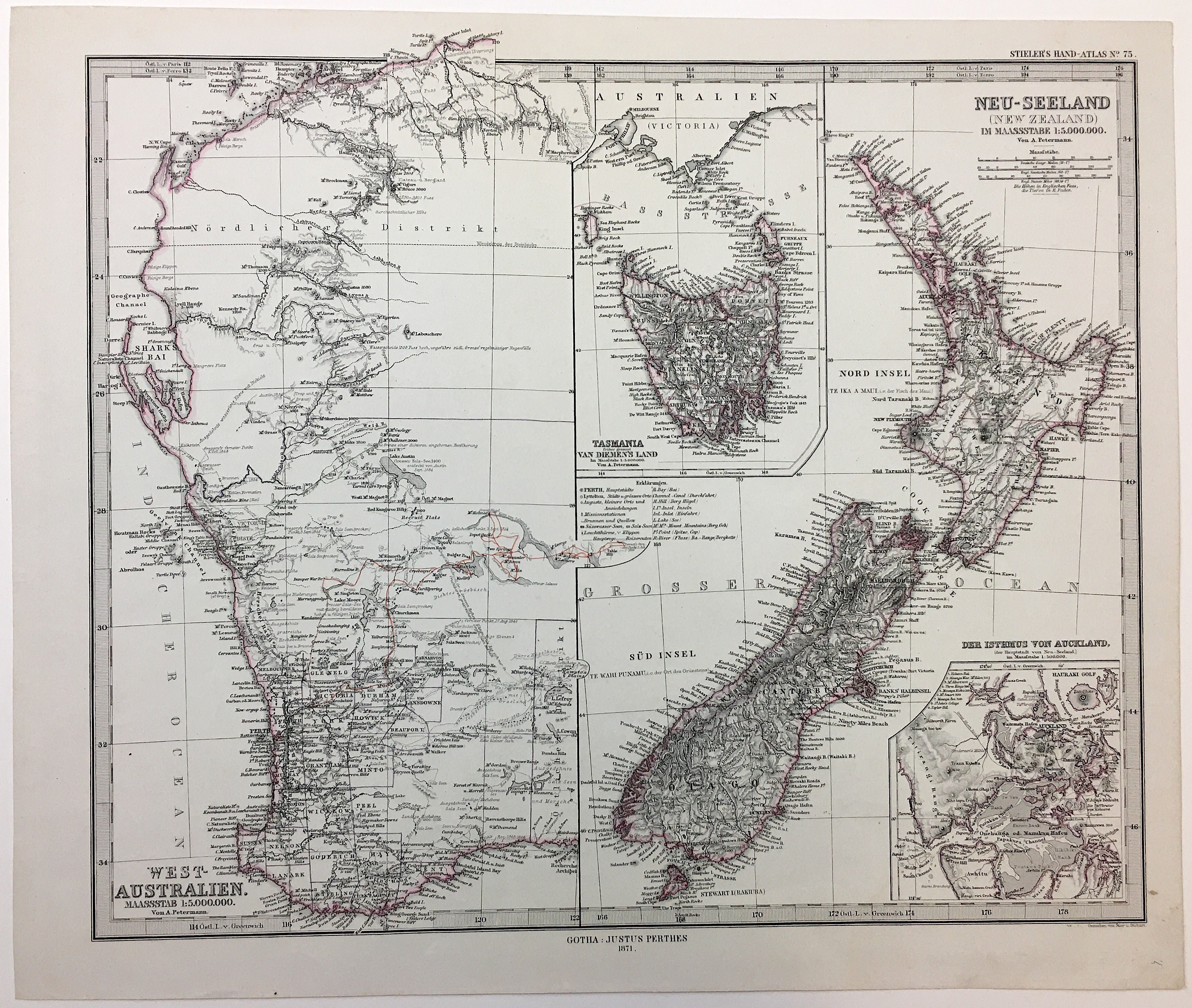 Neuseeland im Jahr 1871 von August Heinrich Petermann