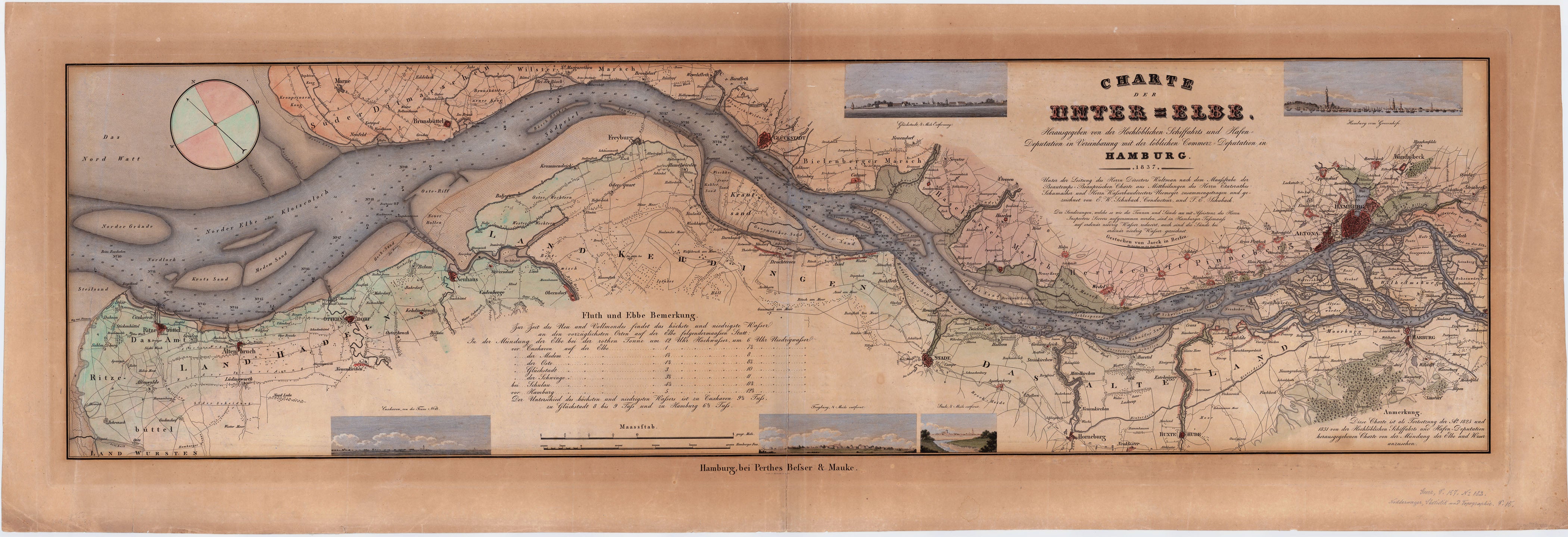 Hamburg und die Elbe im Jahr 1837 von Perthes, Besser & Mauke