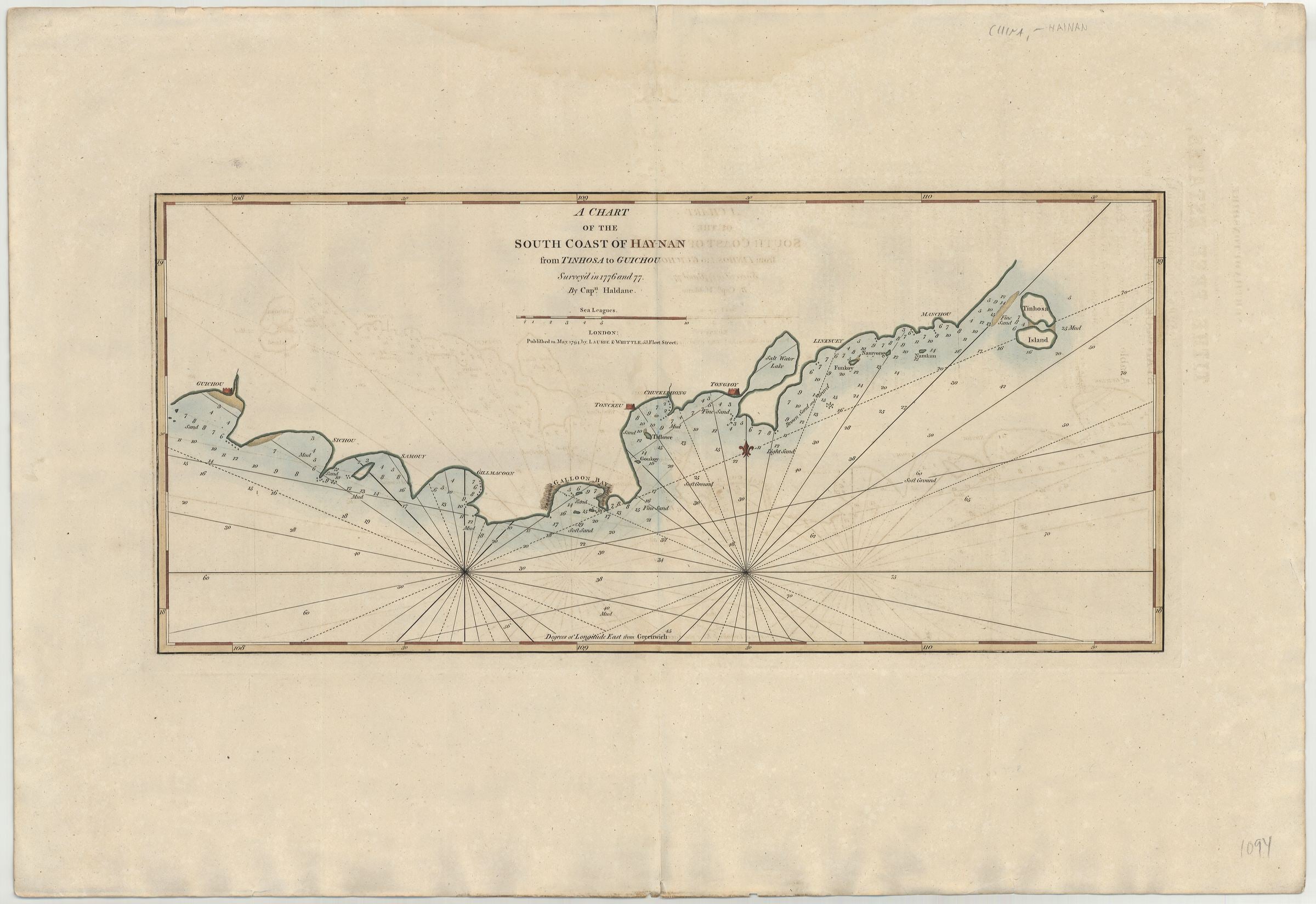Chinesisches Meer im Jahr 1794 von Robert Sayer & John Bennett