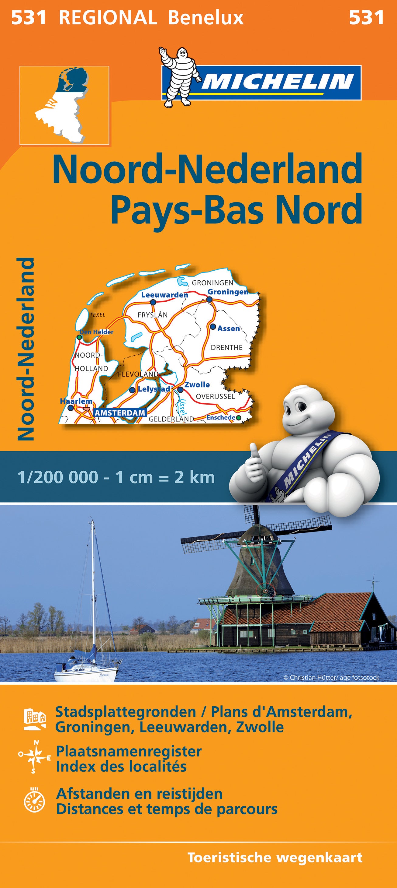 531 Niederlande Nord 1:200.000 Michelin Regionalkarte