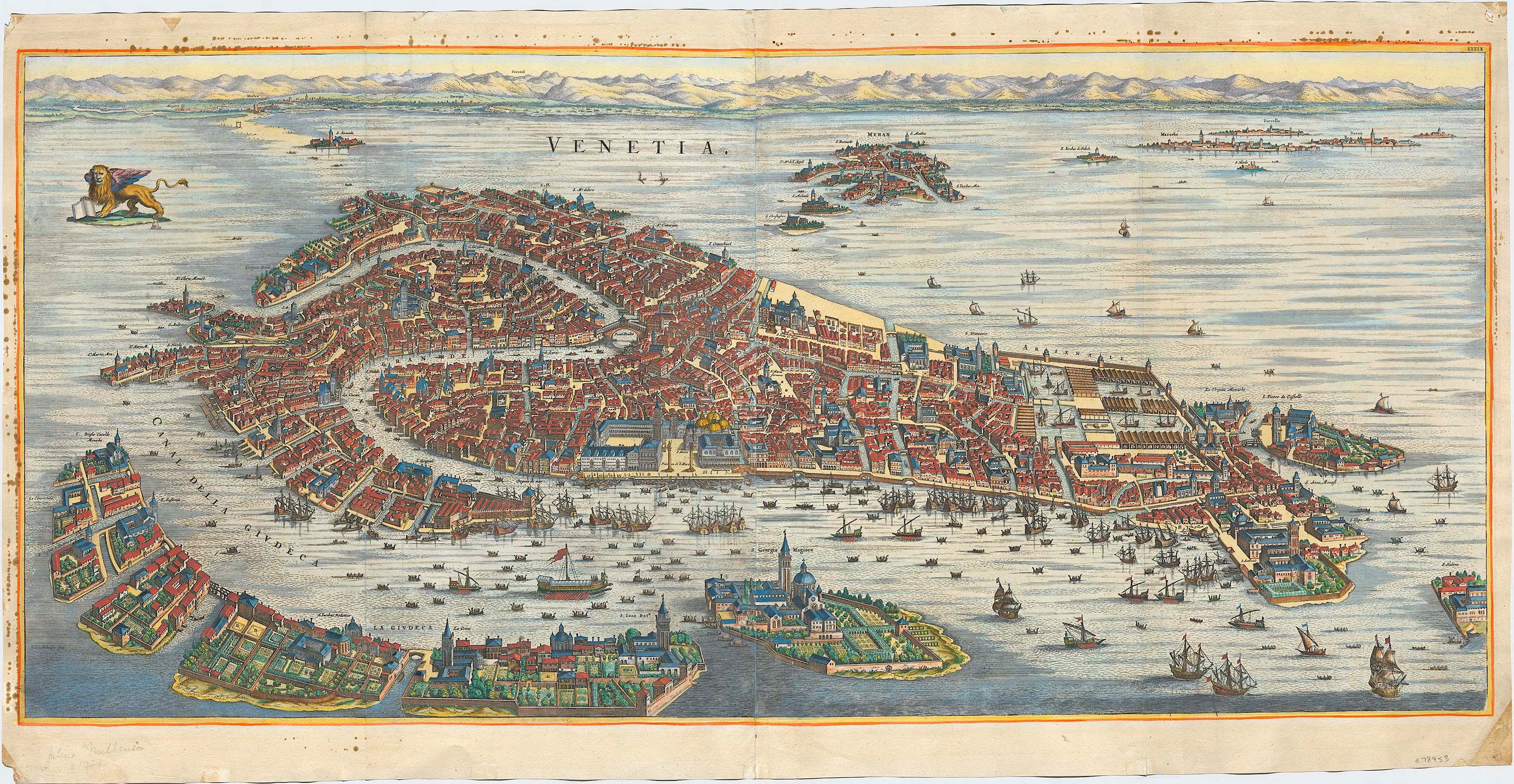 Venedig im Jahr 1704 von Joan Blaeu & Pierre Mortier