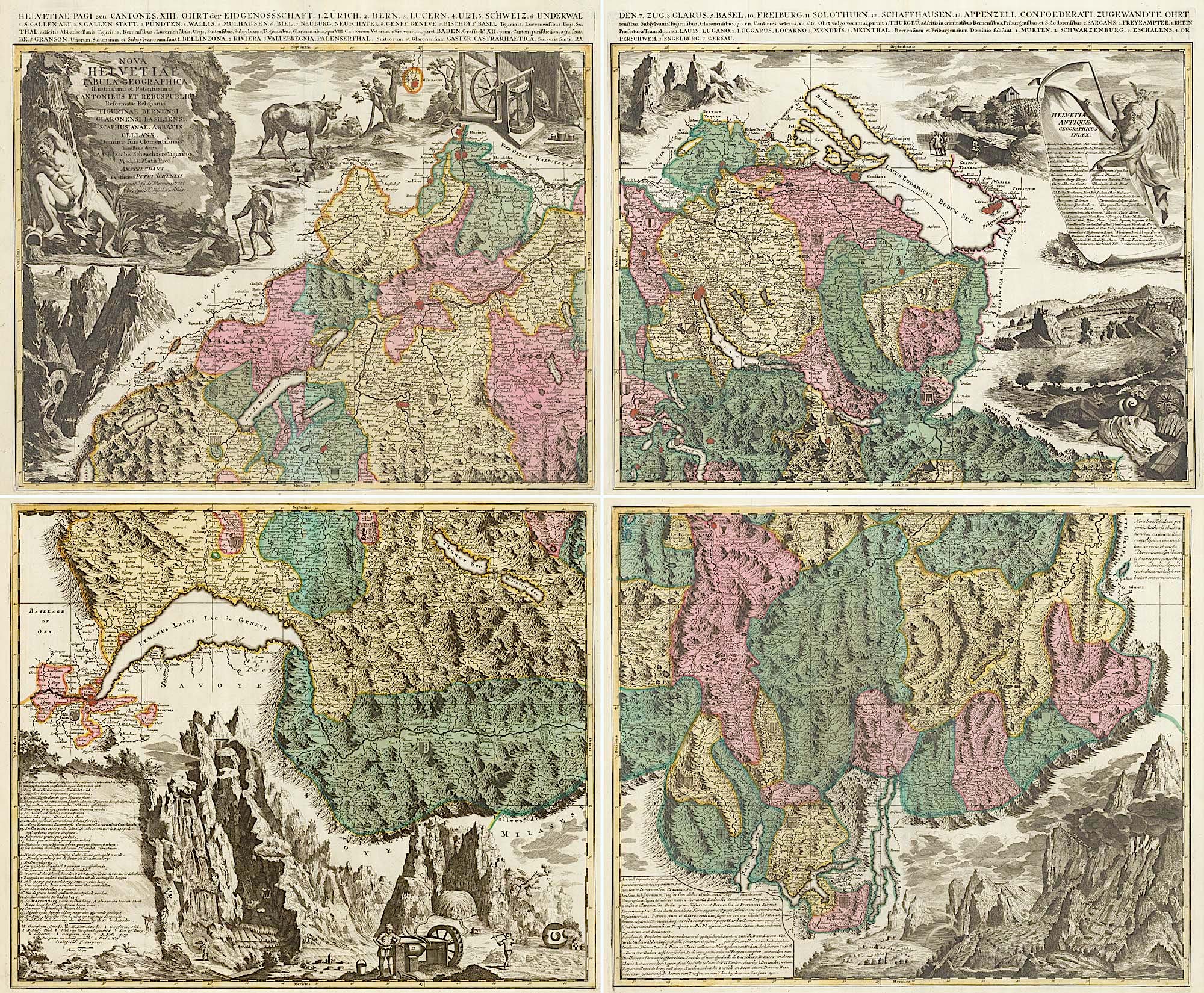 Schweiz im Jahr 1715 von Johann Jakob Scheuchzer & Peter Schenk