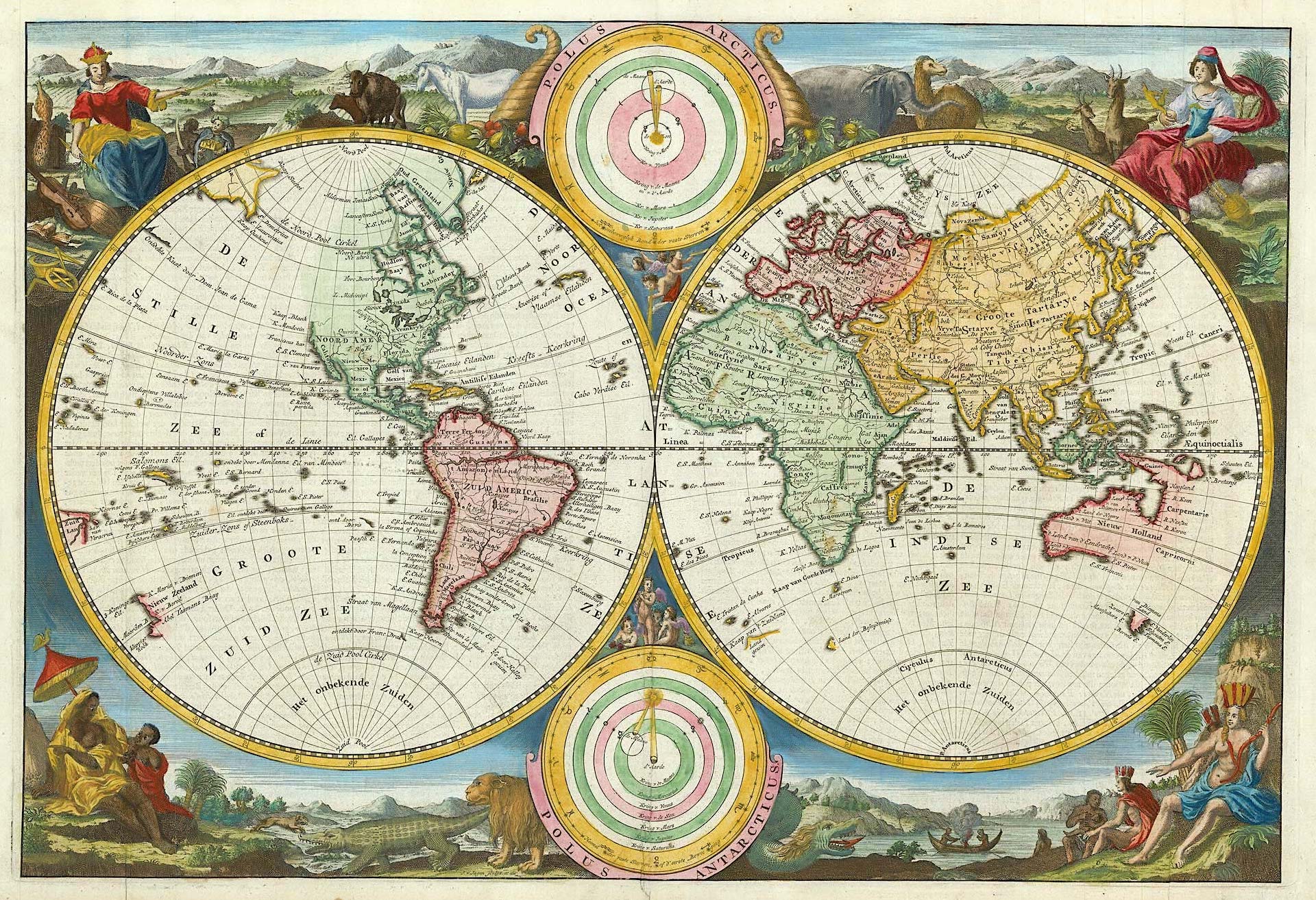 Die Welt im Jahr 1748 von Jan van Jagen