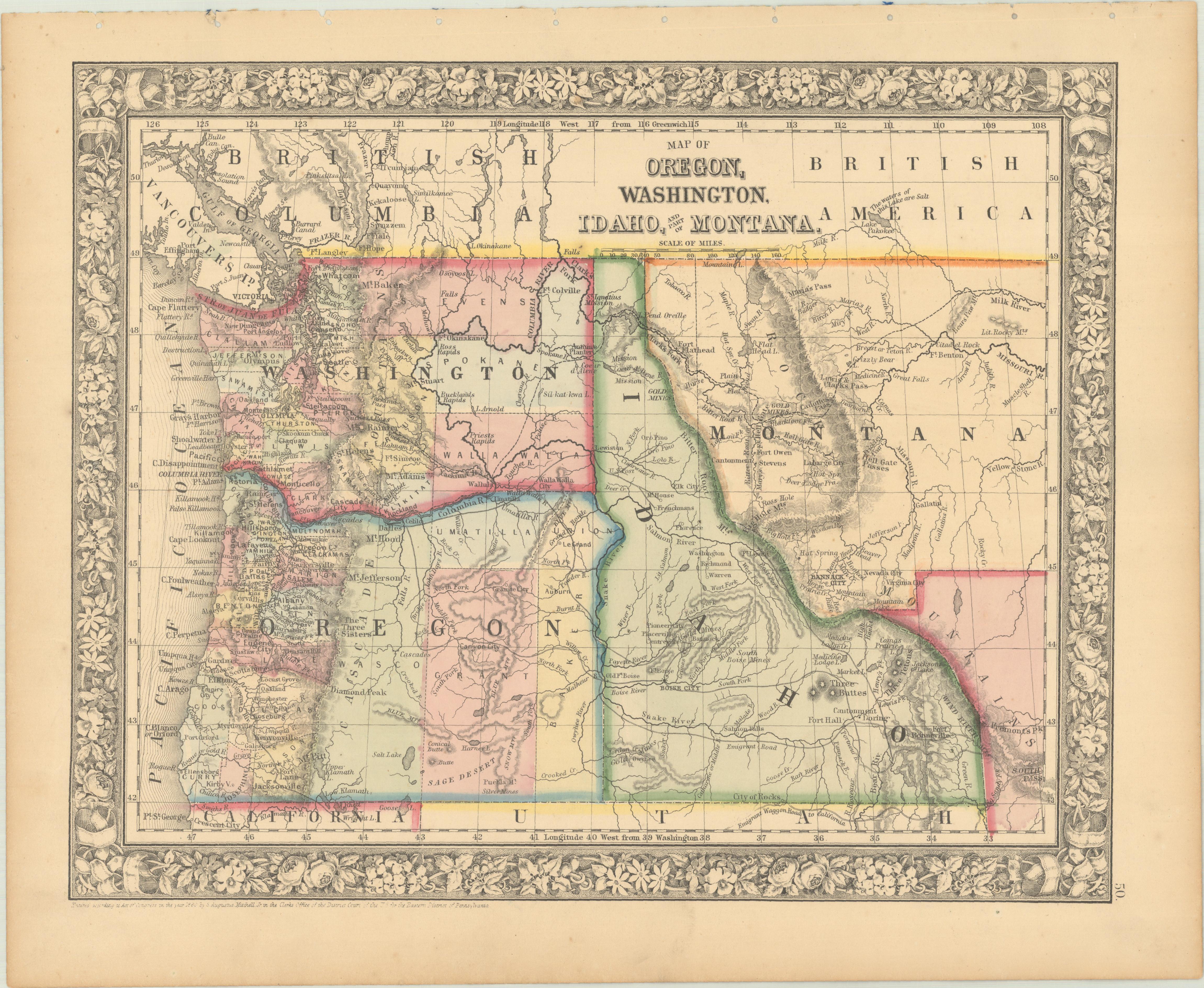 Vereinigte Staaten von Amerika im Jahr 1860 von Samuel Augustus Mitchell