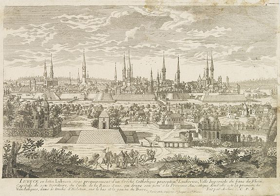 Lübeck in der Zeit um 1720 von Pierre Aveline & Ètienne Louis Crepy