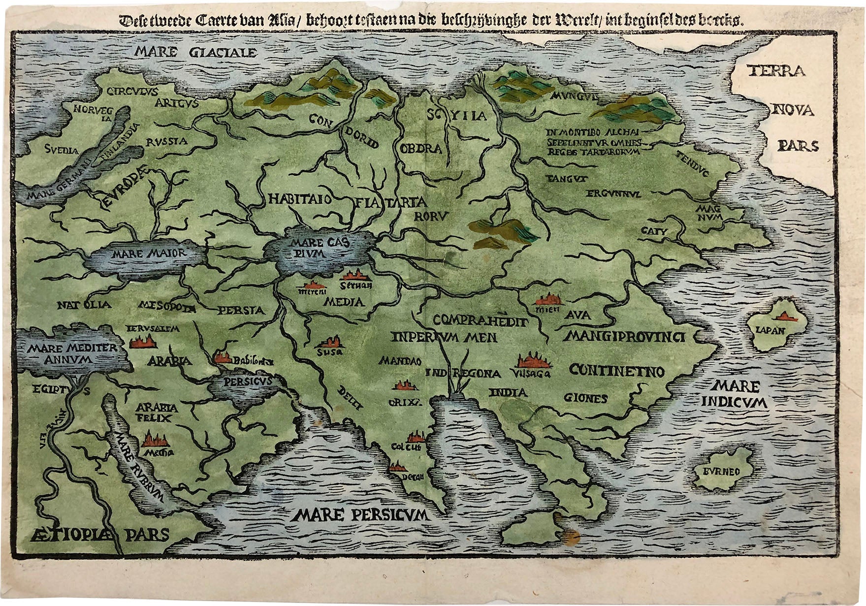 Asien im Jahr 1581 von Heinrich Bünting