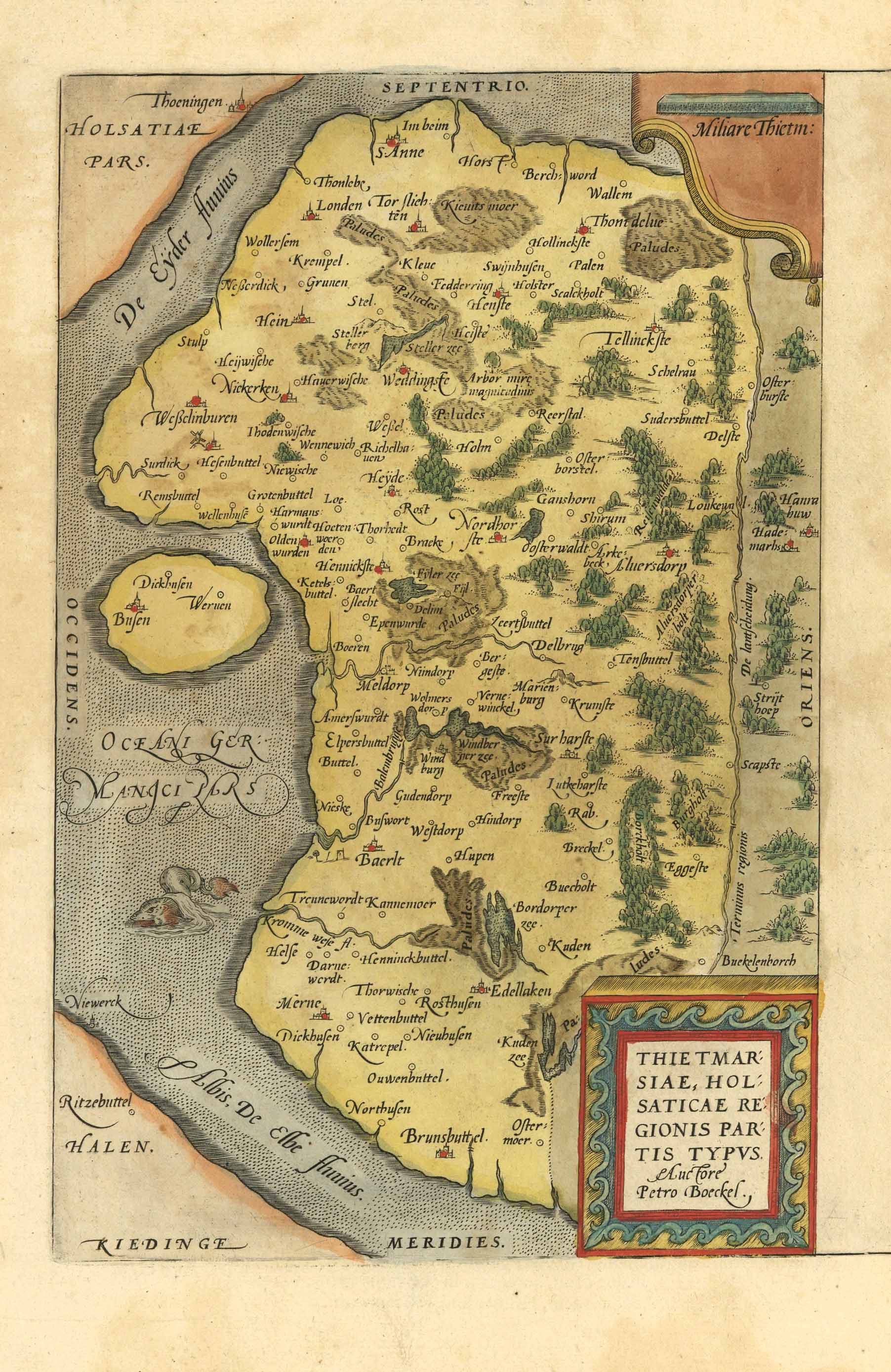 Schleswig-Holstein im Jahr 1584 von Abraham Ortelius