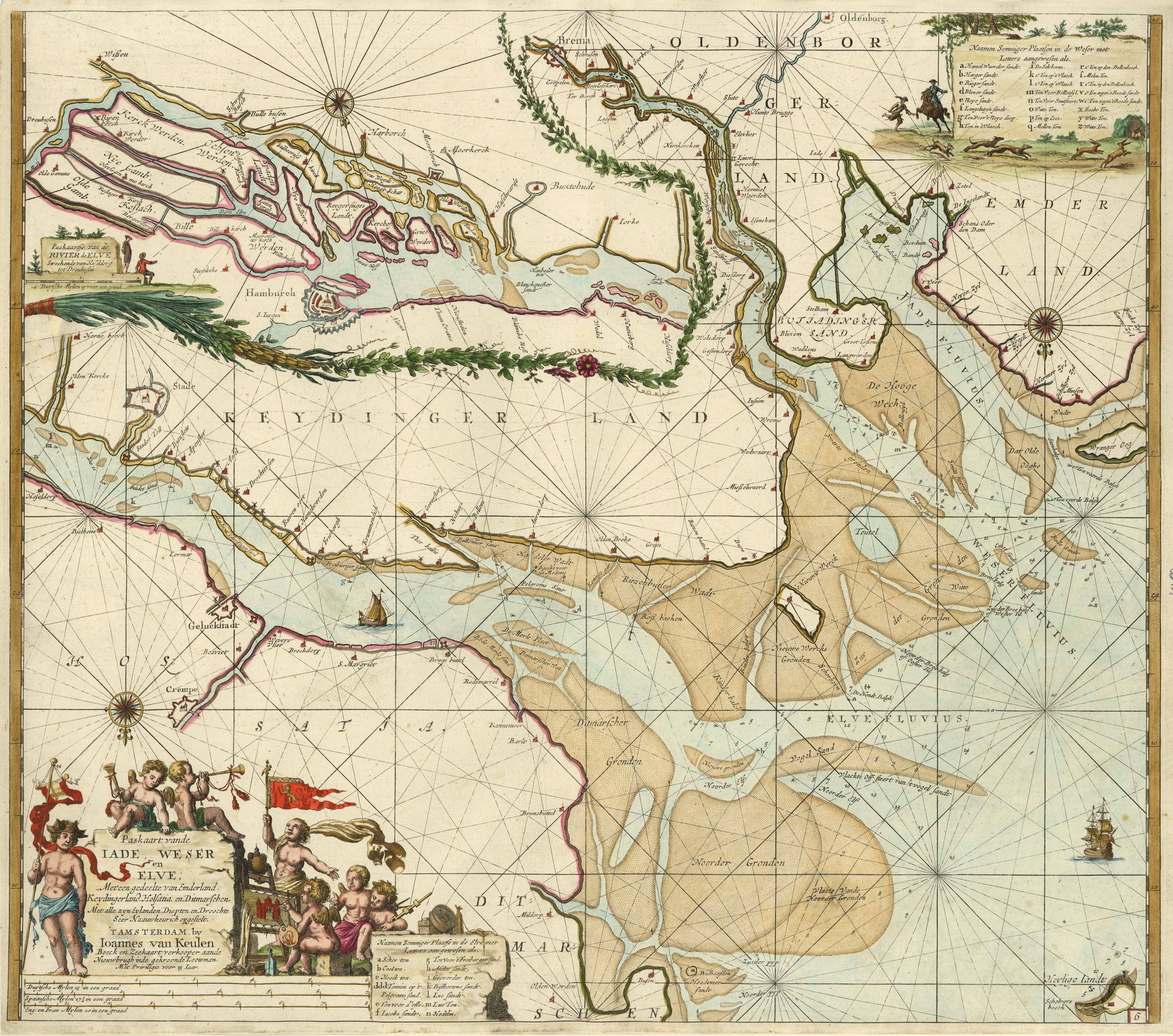 Seekarte der Nordsee um das Jahr 1700 von Johannes van Keulen