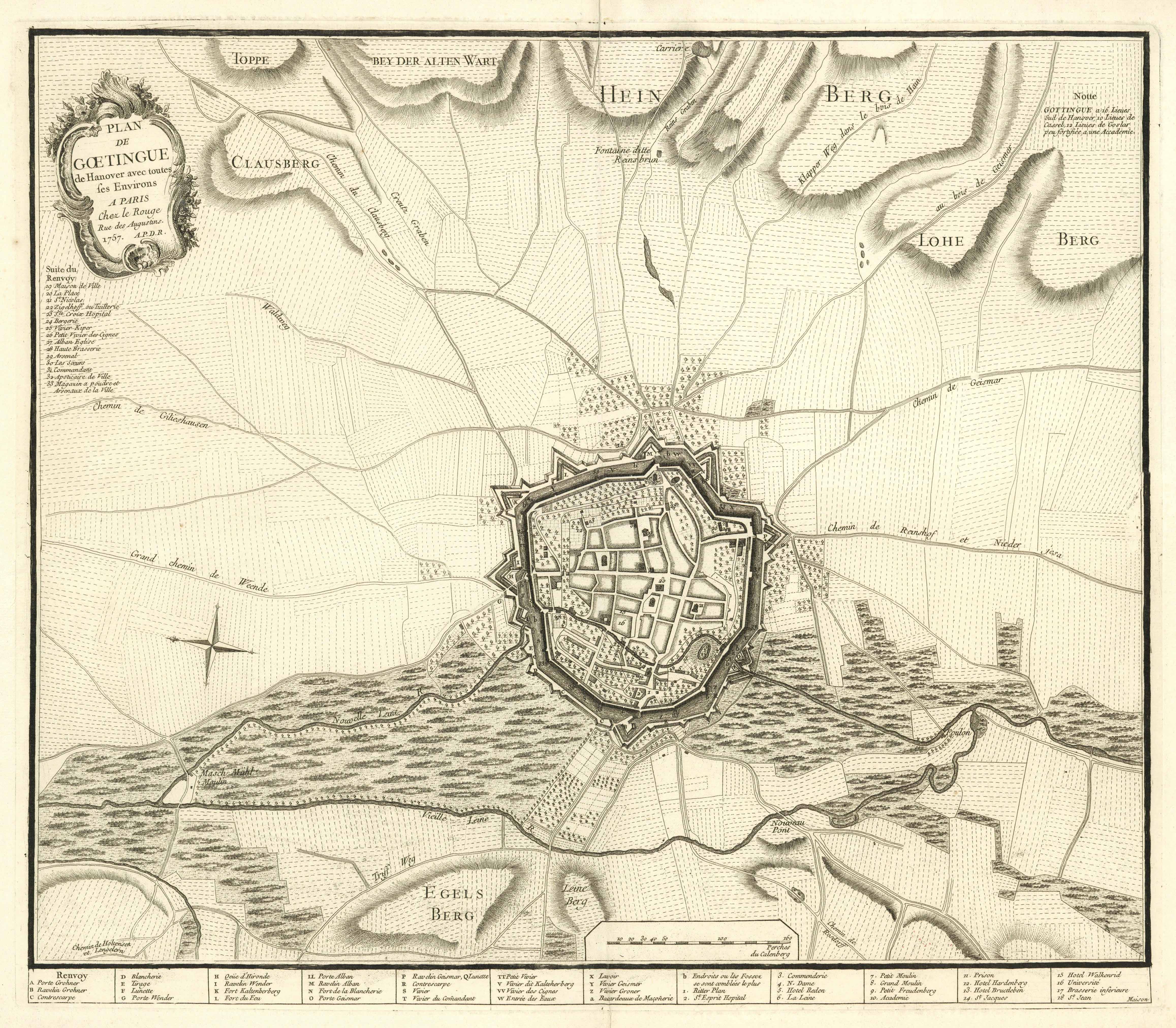 Göttingen im Jahr 1757 von George-Louis Le Rouge