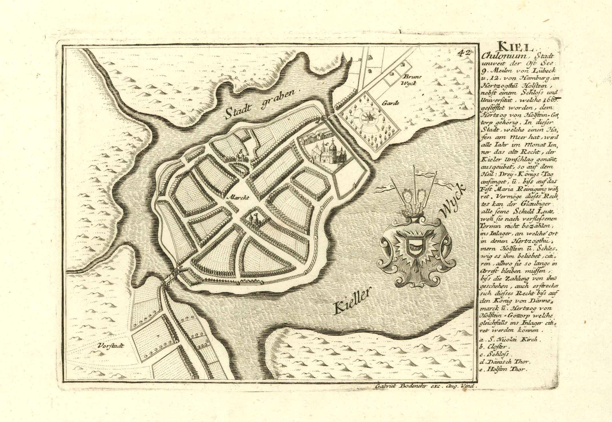 Kiel im Jahr 1725 von Gabriel Bodenehr