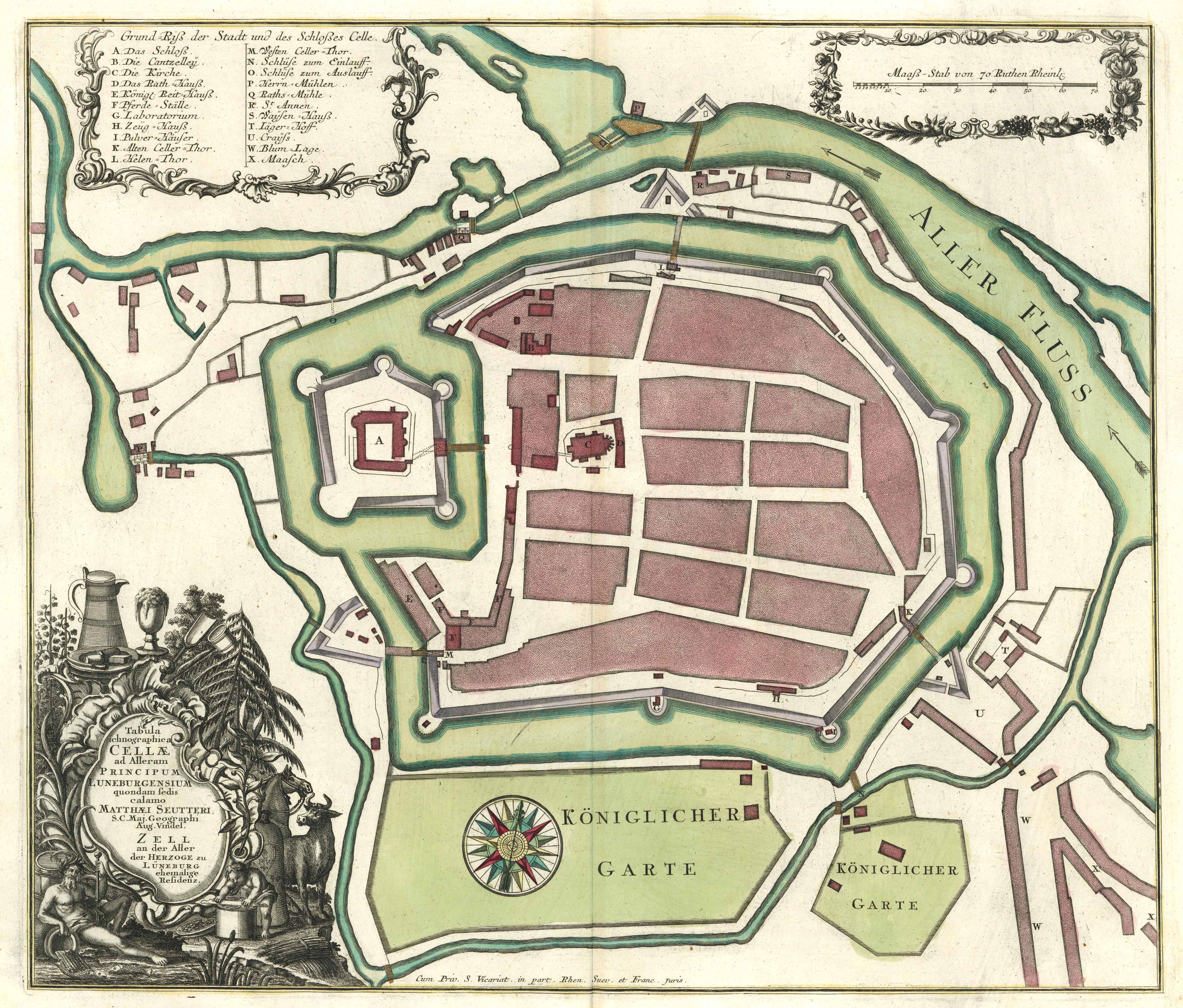 Celle in der Zeit um 1740 von Matthäus Seutter