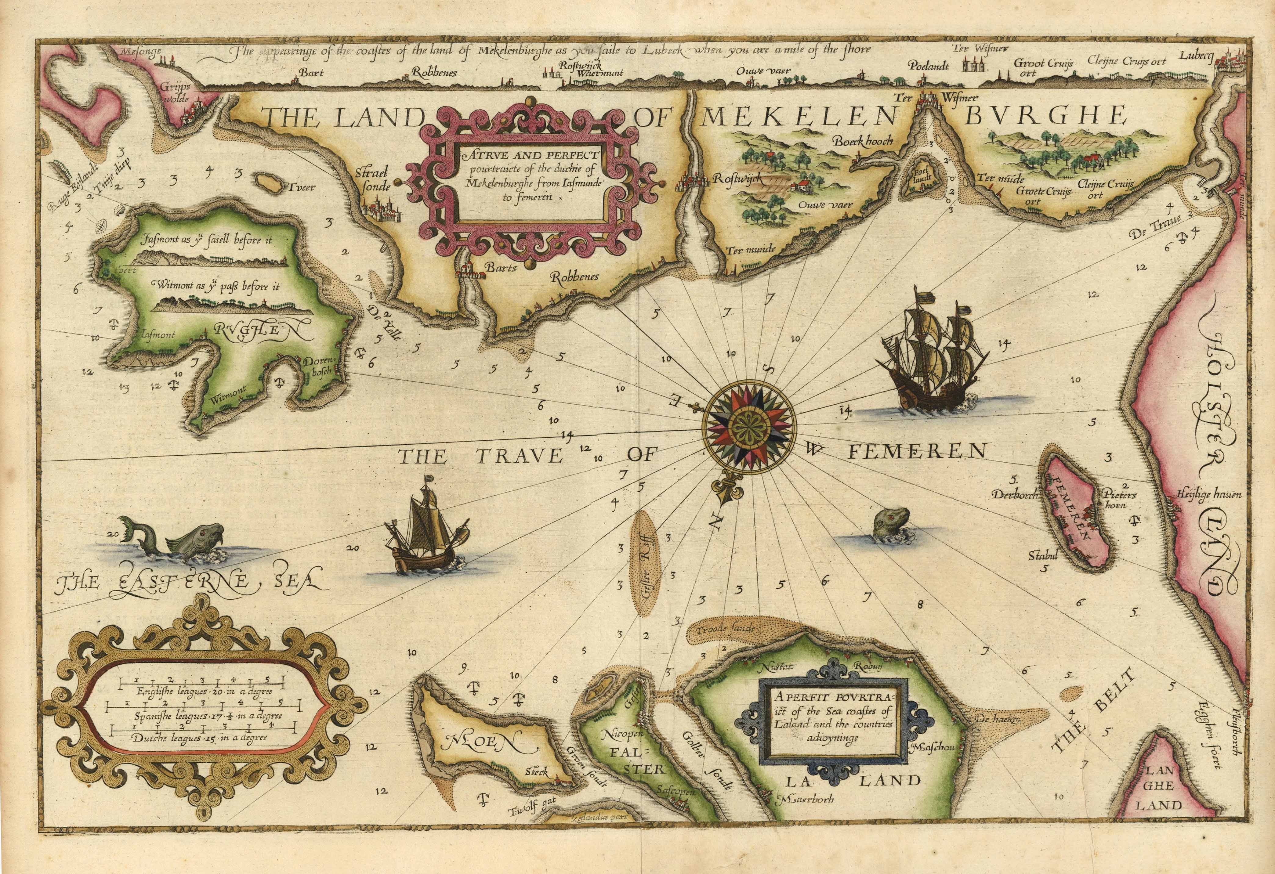 Seekarte der Ostsee im Jahr 1605 von Lucas Janszoon Waghenaer