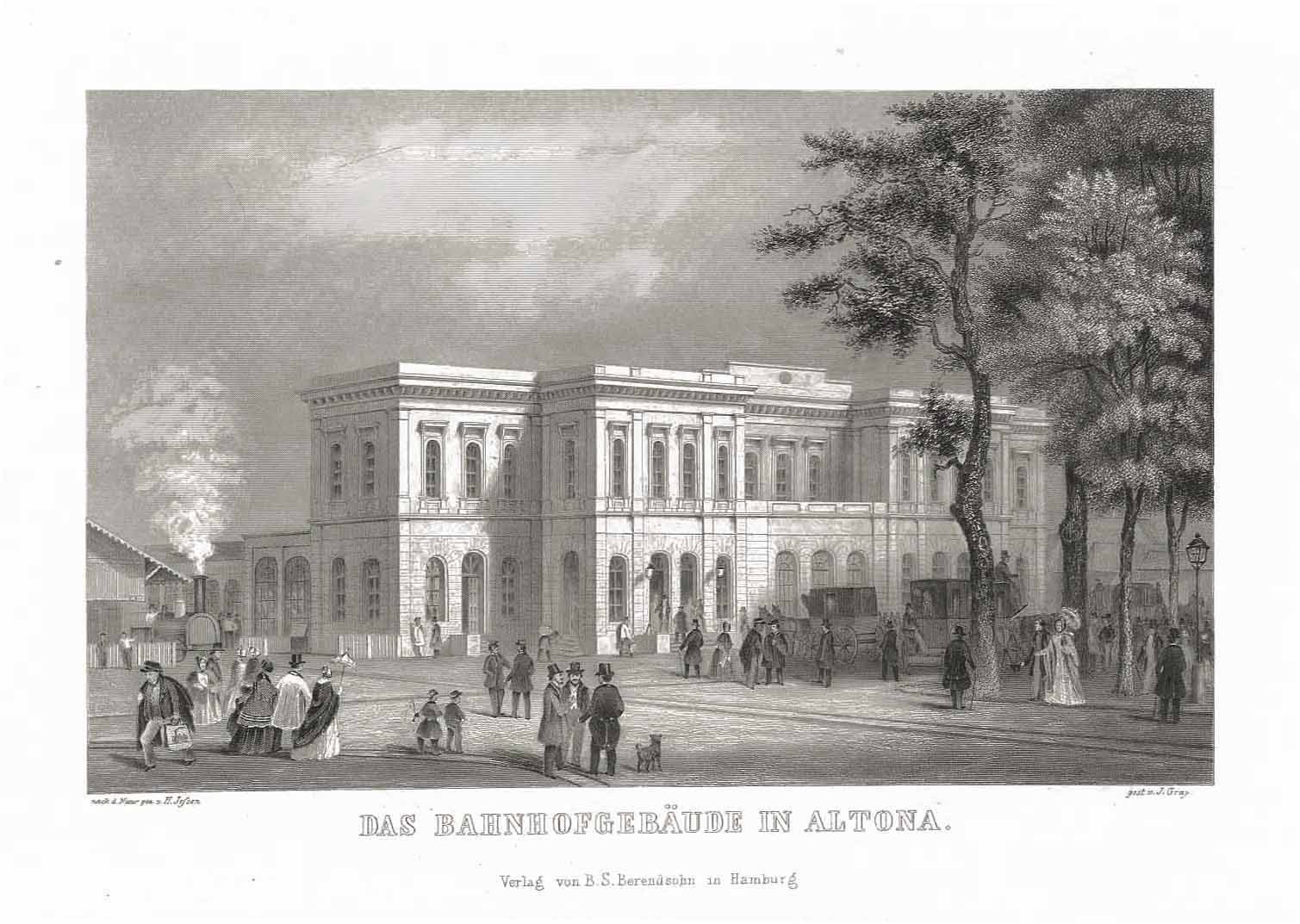 Ansicht vom Hamburger Bahnhof im Jahr 1848 von Jens Gray