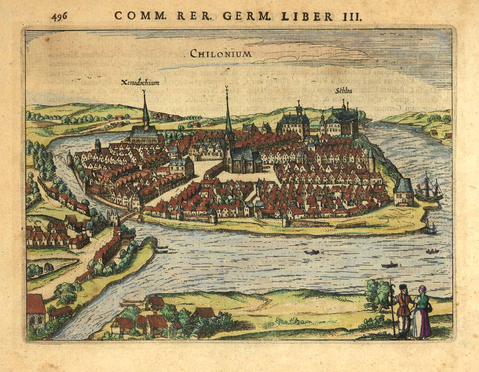 Ansicht von Kiel im Jahr 1616 von Petrus Bertius