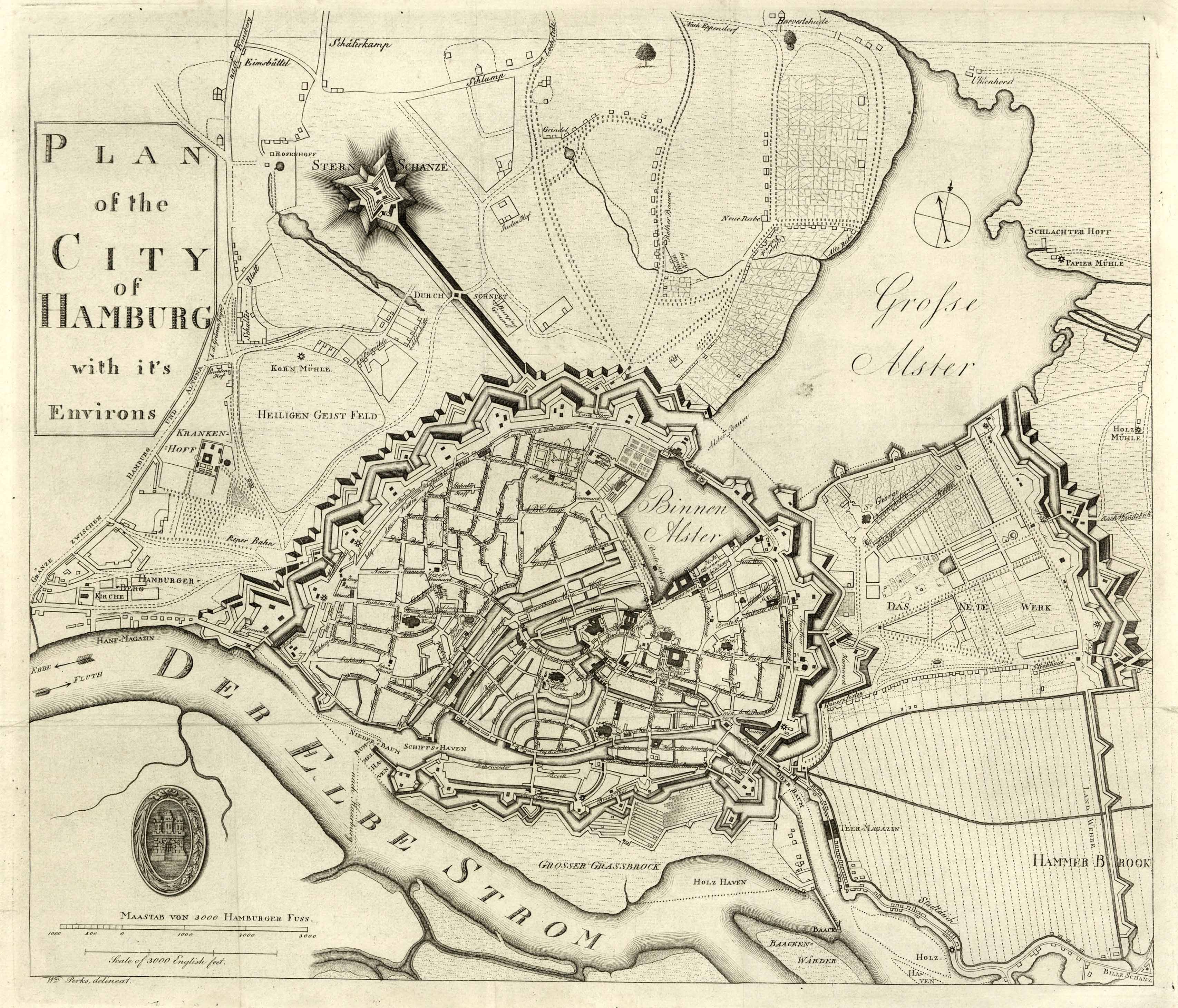 Hamburg im Jahr 1810 von William Perks