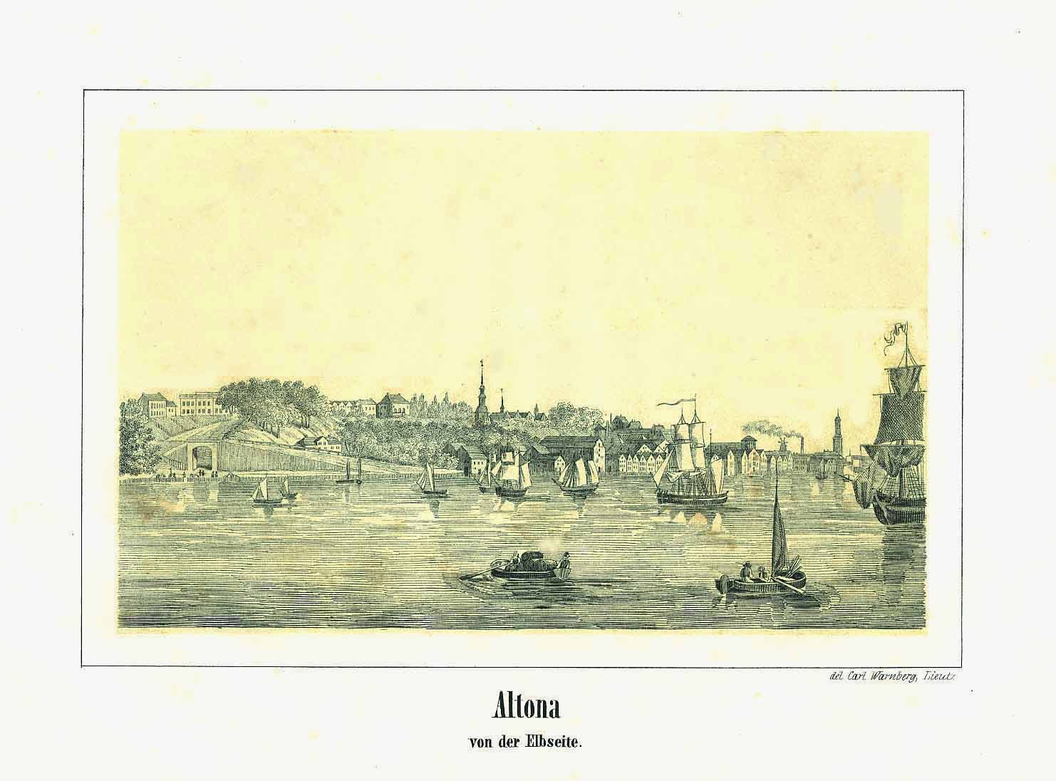 Ansicht von Hamburg- Altona in der Zeit um 1848 von Karl Warnberg