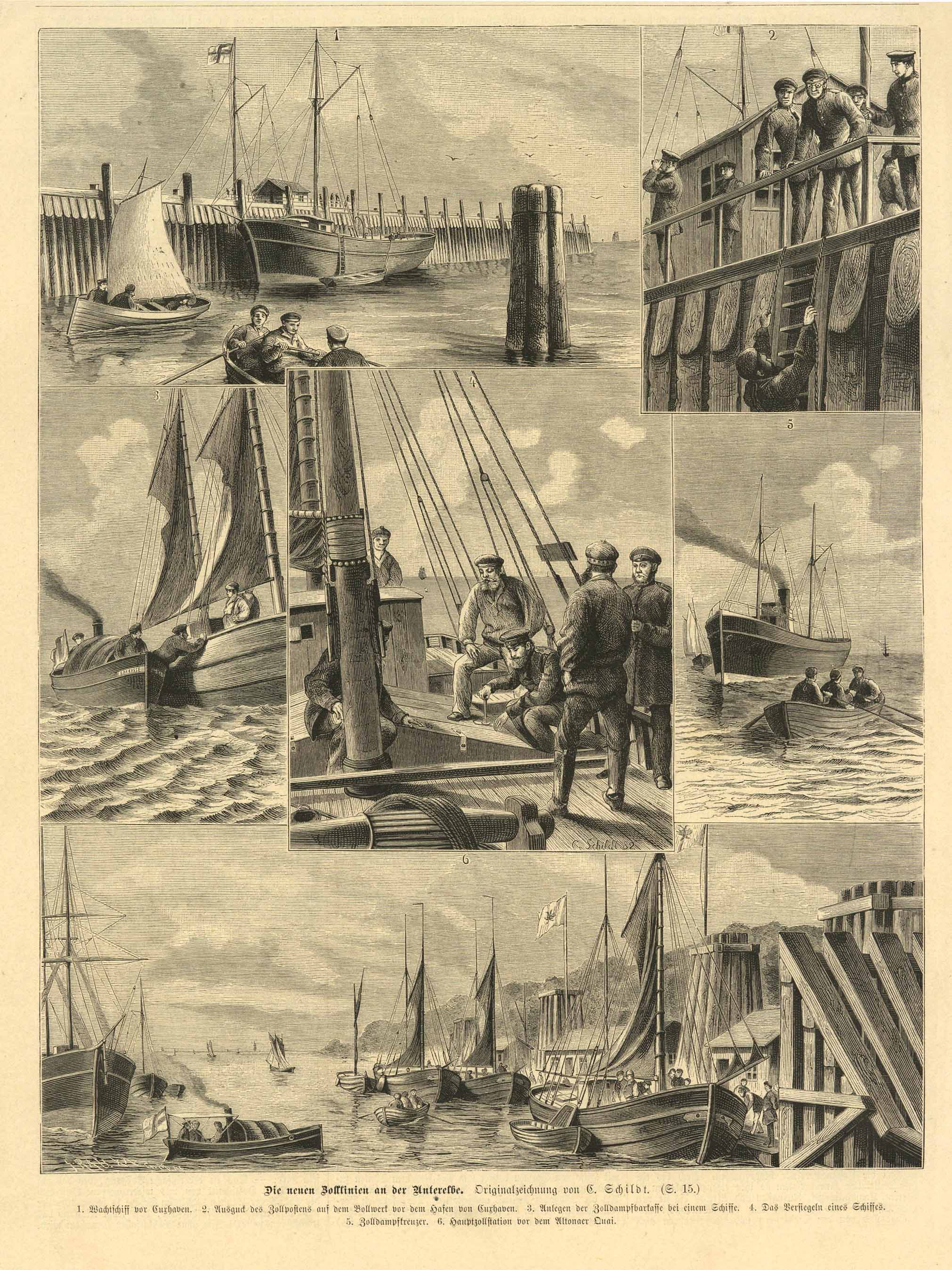 Ansicht von Cuxhaven im Jahr 1883 von Carl Schildt