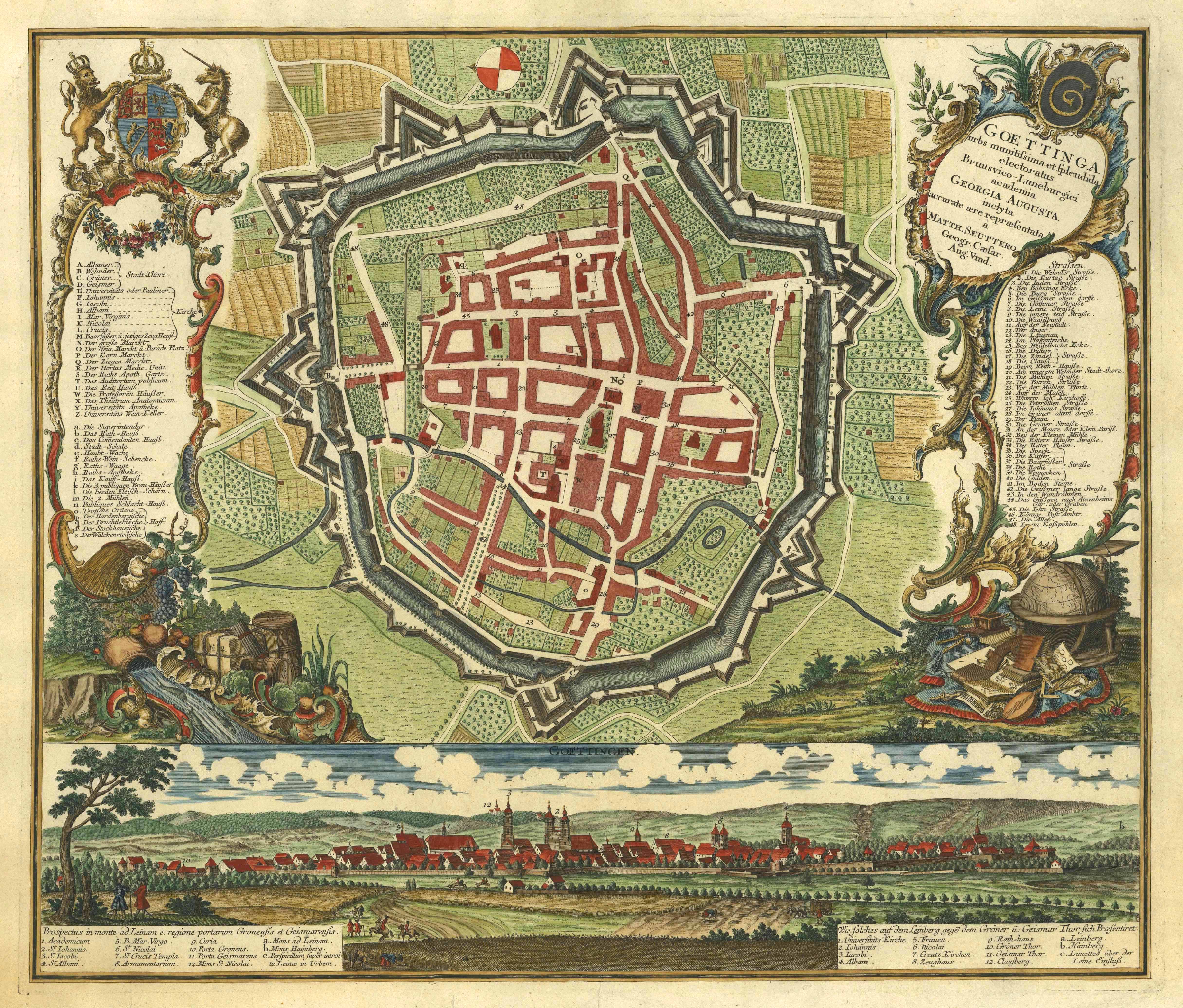 Göttingen um das Jahr 1730 von Matthäus Seutter